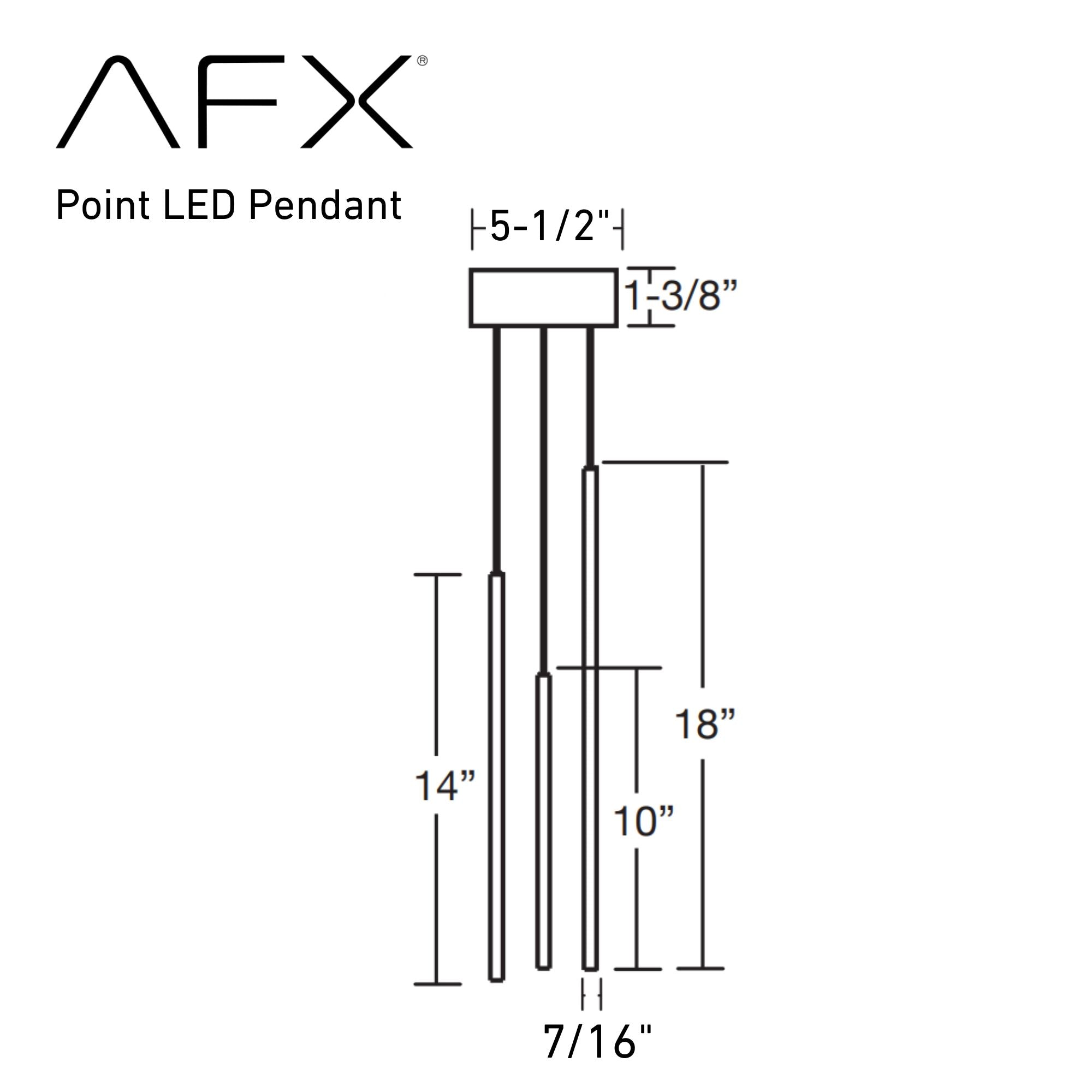 Point 4 in. 3 Lights LED Pendant Light Black Finish - Bees Lighting