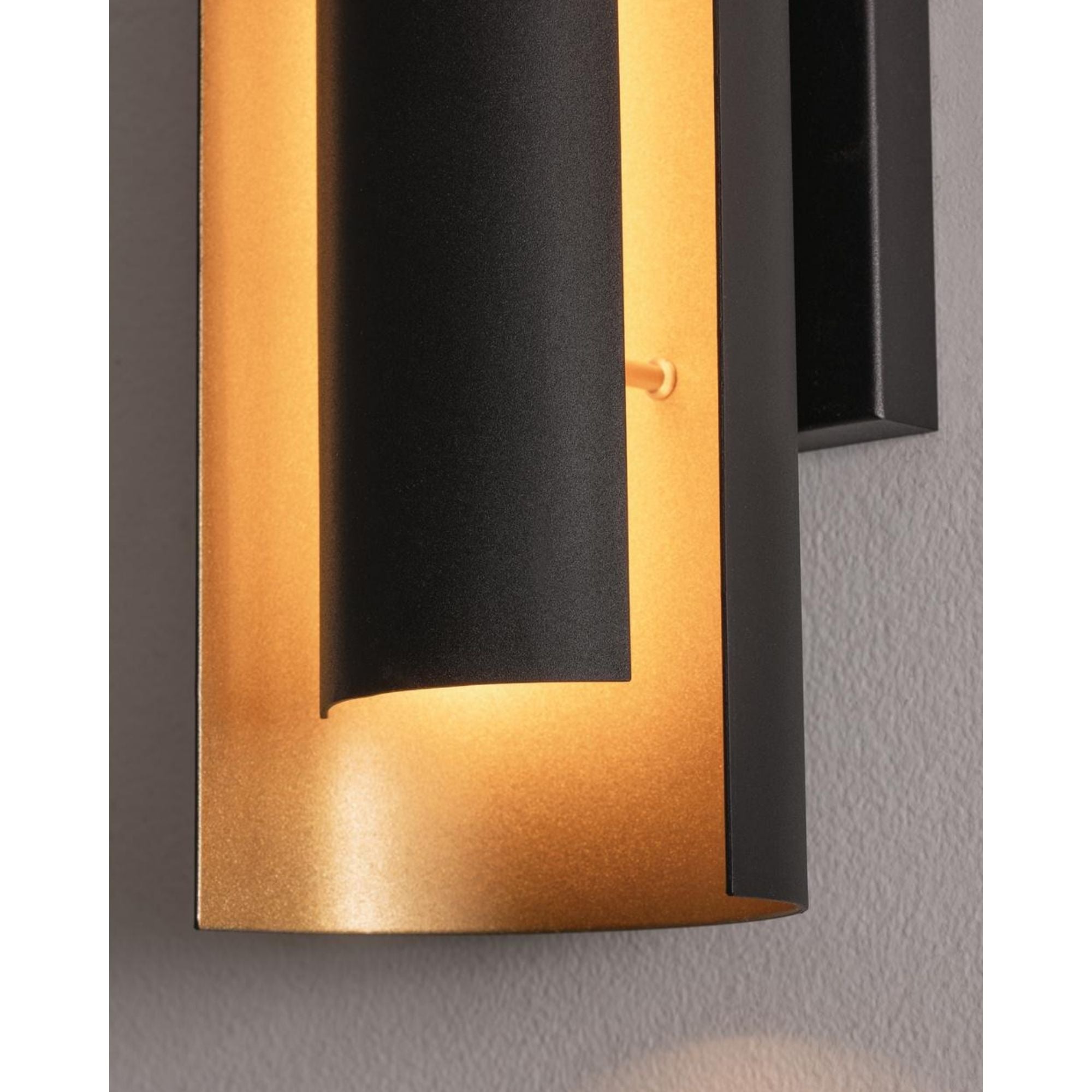 Reveal 16 in. LED Wall Light Black & Gold Finish - Bees Lighting