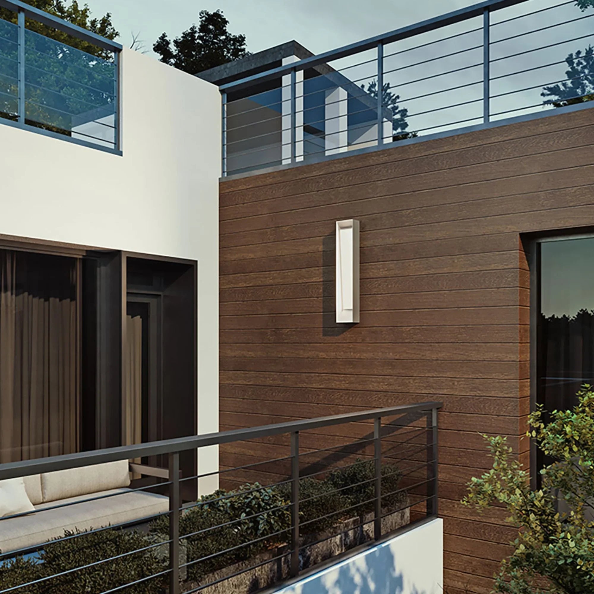 Rowan 20" LED Outdoor Wall Sconce, Textured Grey Finish - Bees Lighting