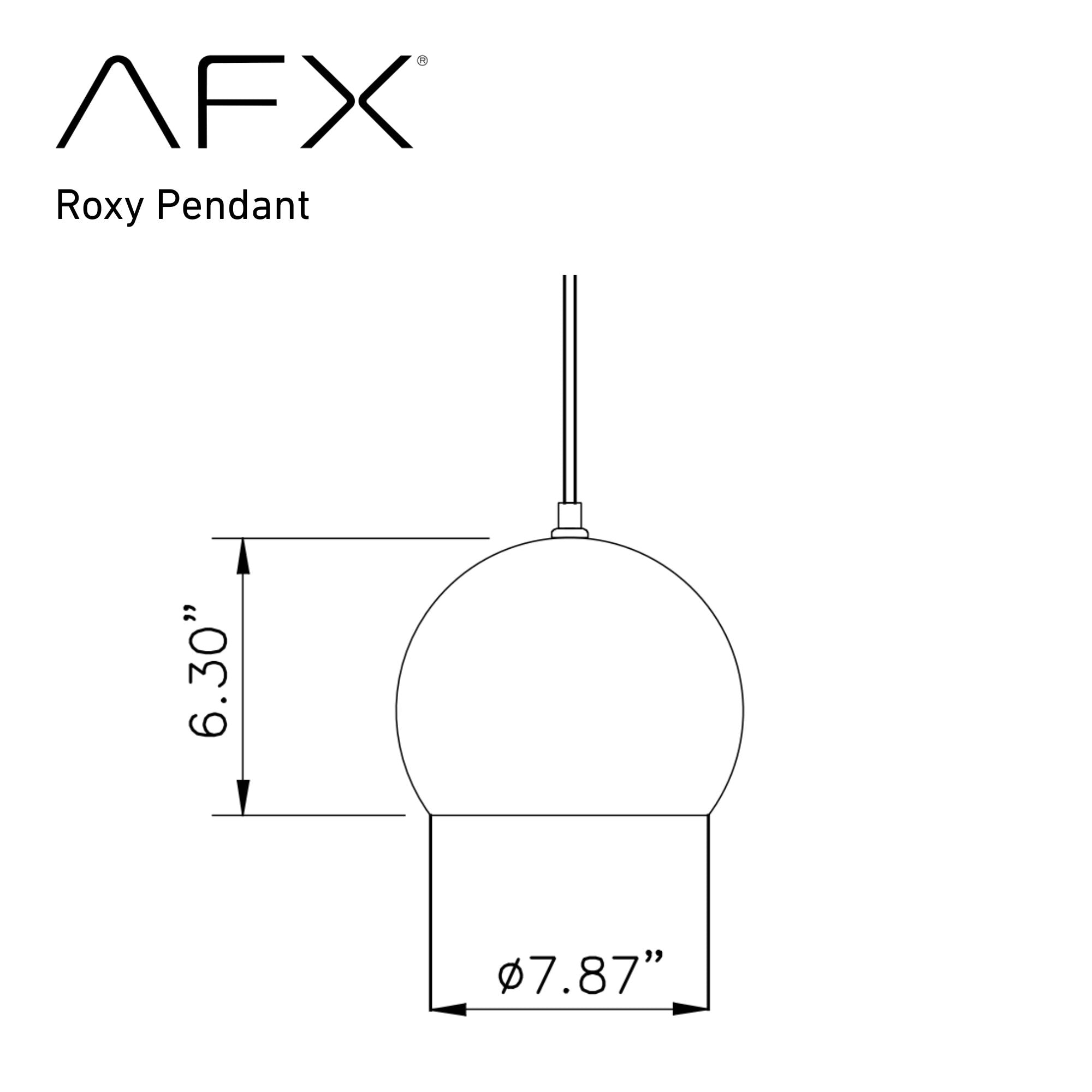 Roxy 8 in. Pendant Light Black Finish - Bees Lighting