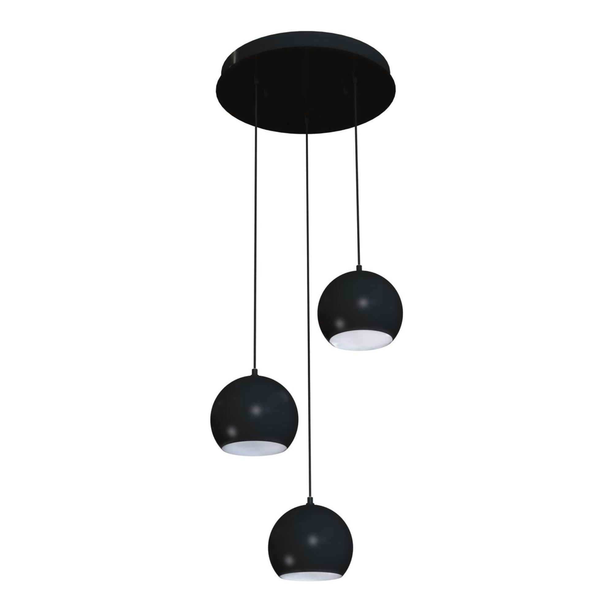 Roxy 18 in. 3 Lights Pendant Light Black Finish - Bees Lighting
