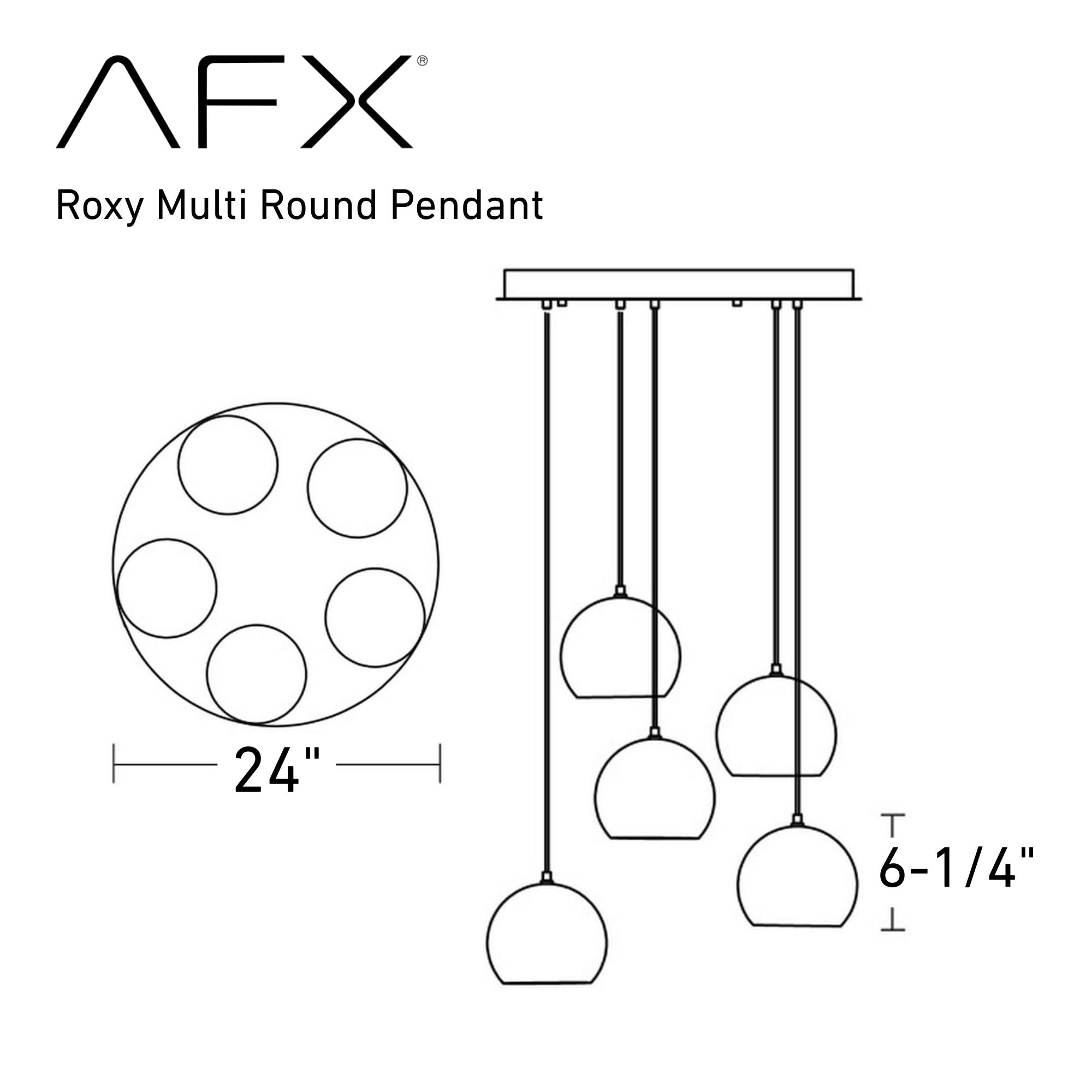 Roxy 24 in. 5 Lights Pendant Light Black Finish - Bees Lighting