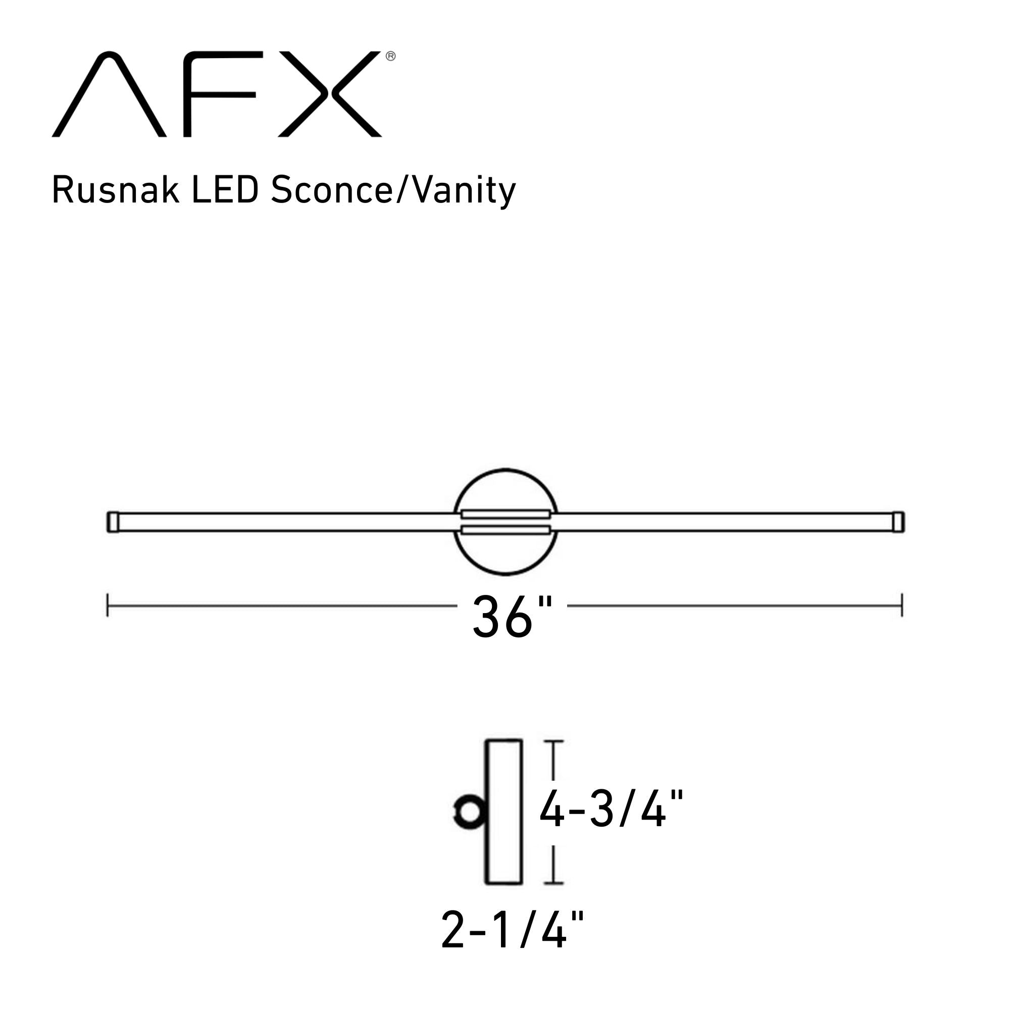Rusnak 36 In. LED Bath Bar Satin Brass Finish - Bees Lighting