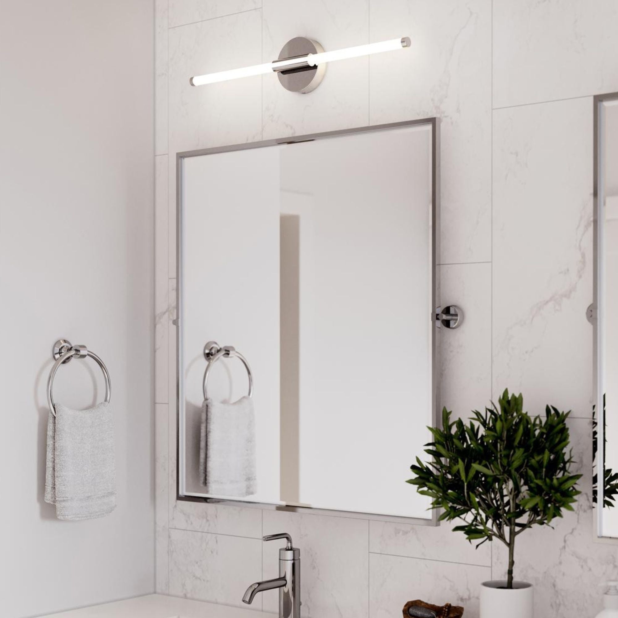 Rusnak 36 In. LED Bath Bar Satin Brass Finish - Bees Lighting