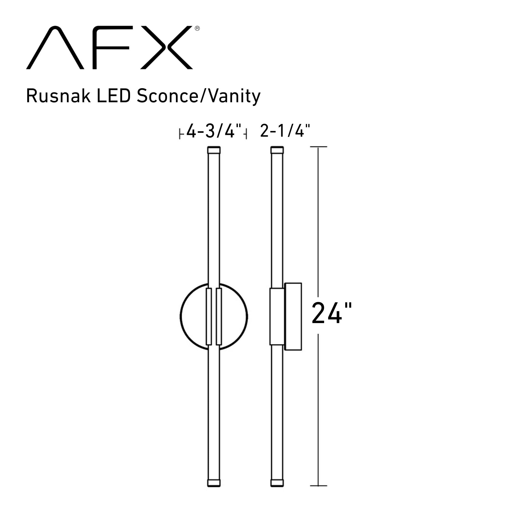 Rusnak 24 In. LED Wall Light Satin Brass Finish - Bees Lighting