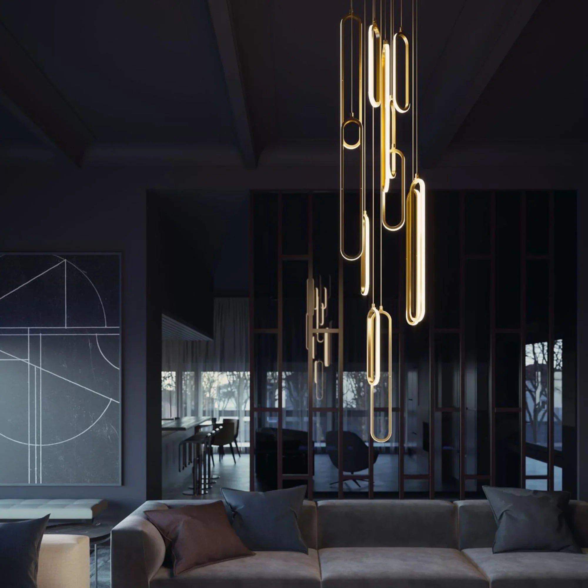 Sienna 18'' 12 Lights Round LED Pendant Light, Gold Finish - Bees Lighting