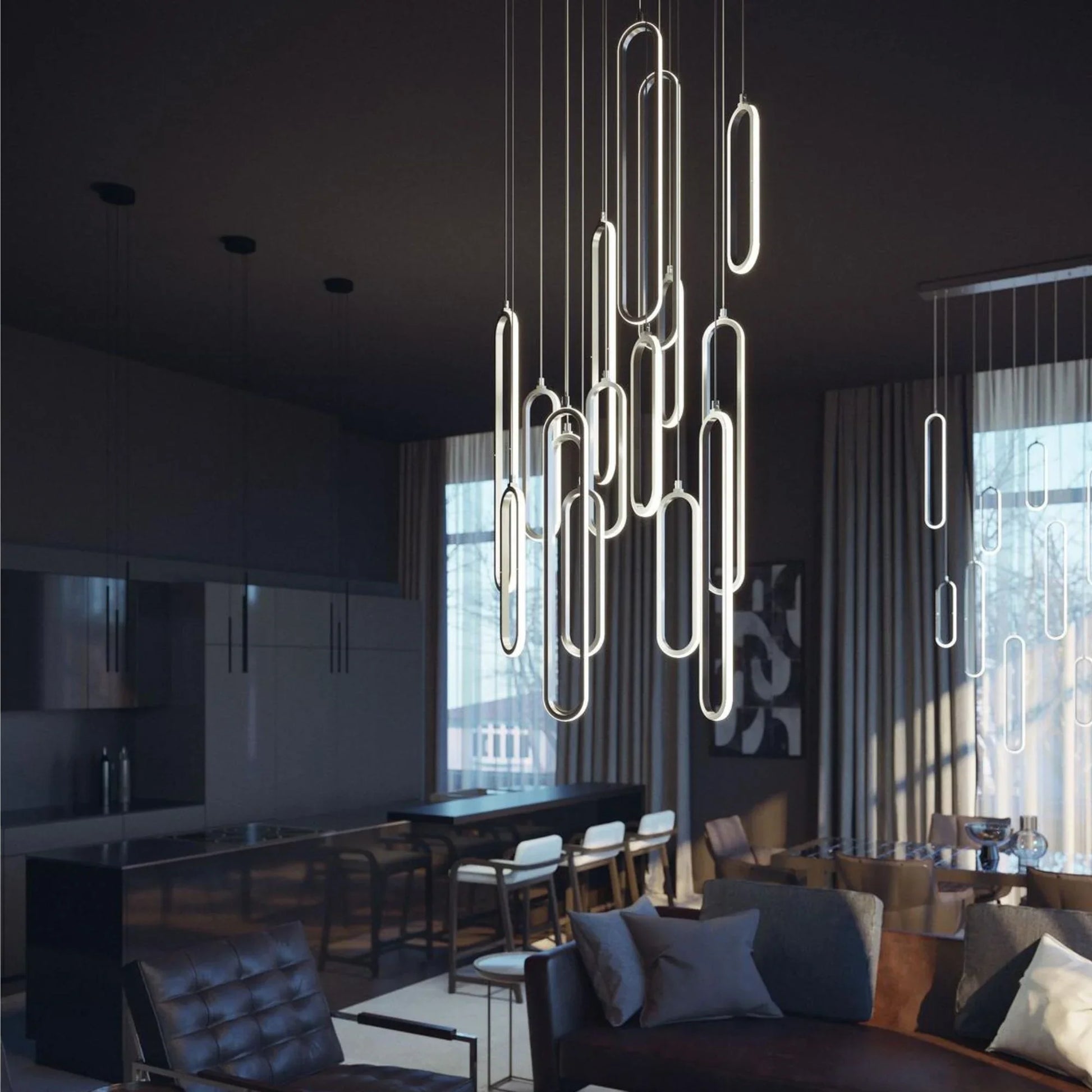 Sienna 24'' 16 Lights Round LED Pendant Light, Gold Finish - Bees Lighting