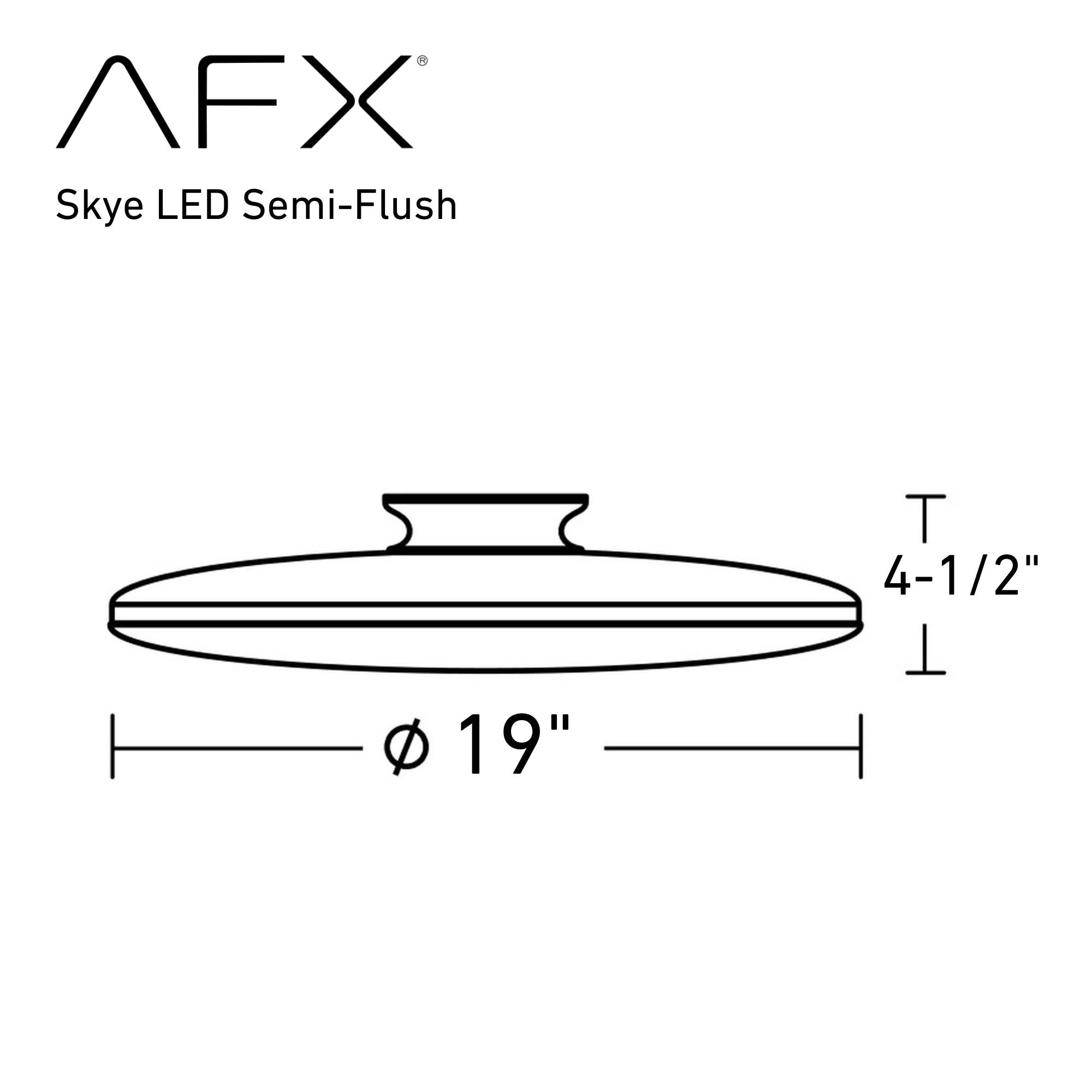 Skye 19 in. LED Semi Flush Mount Light Selectable CCT Satin Brass finish - Bees Lighting