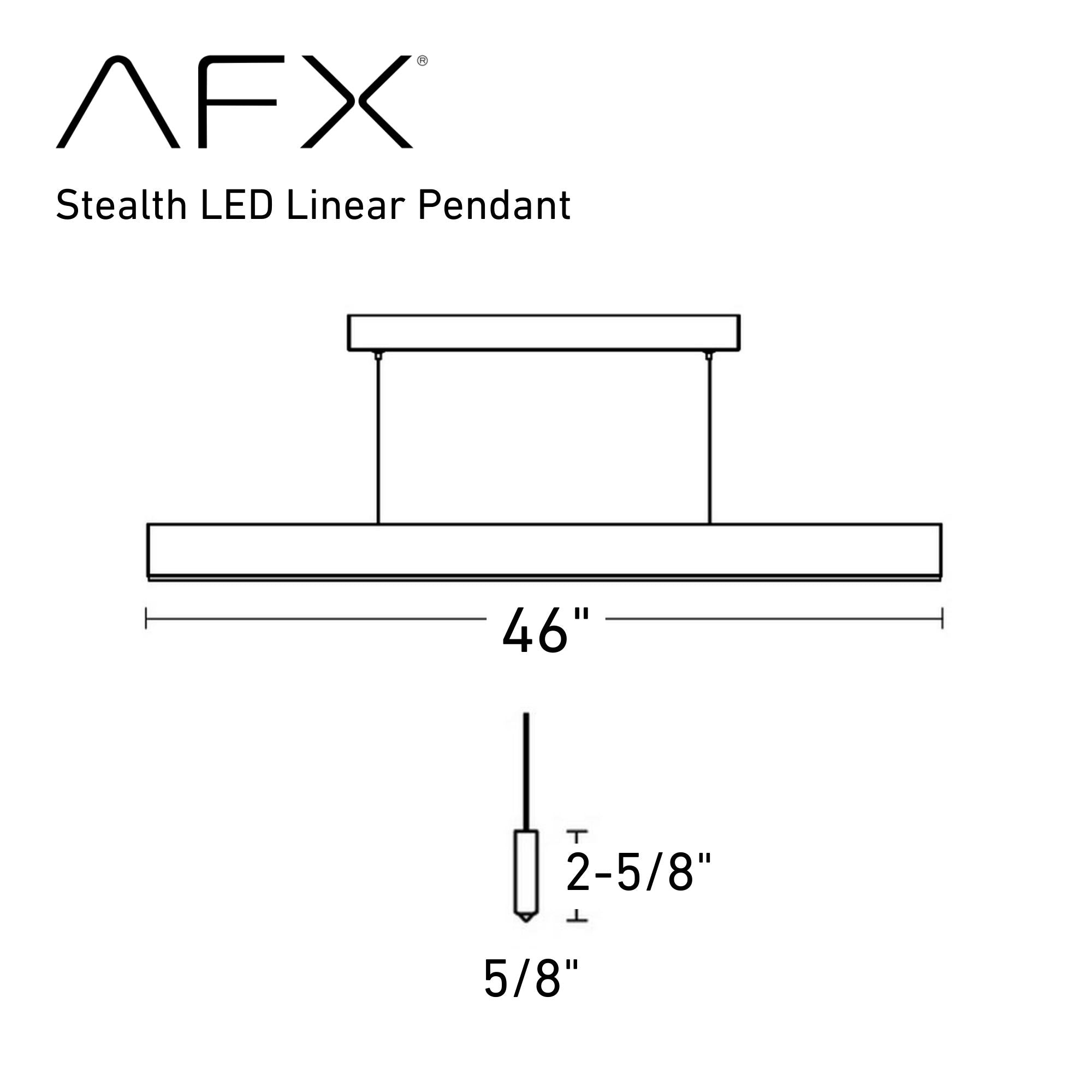 Stealth 46 in. LED Pendant Light Selectable CCT 120-277V Black Finish - Bees Lighting