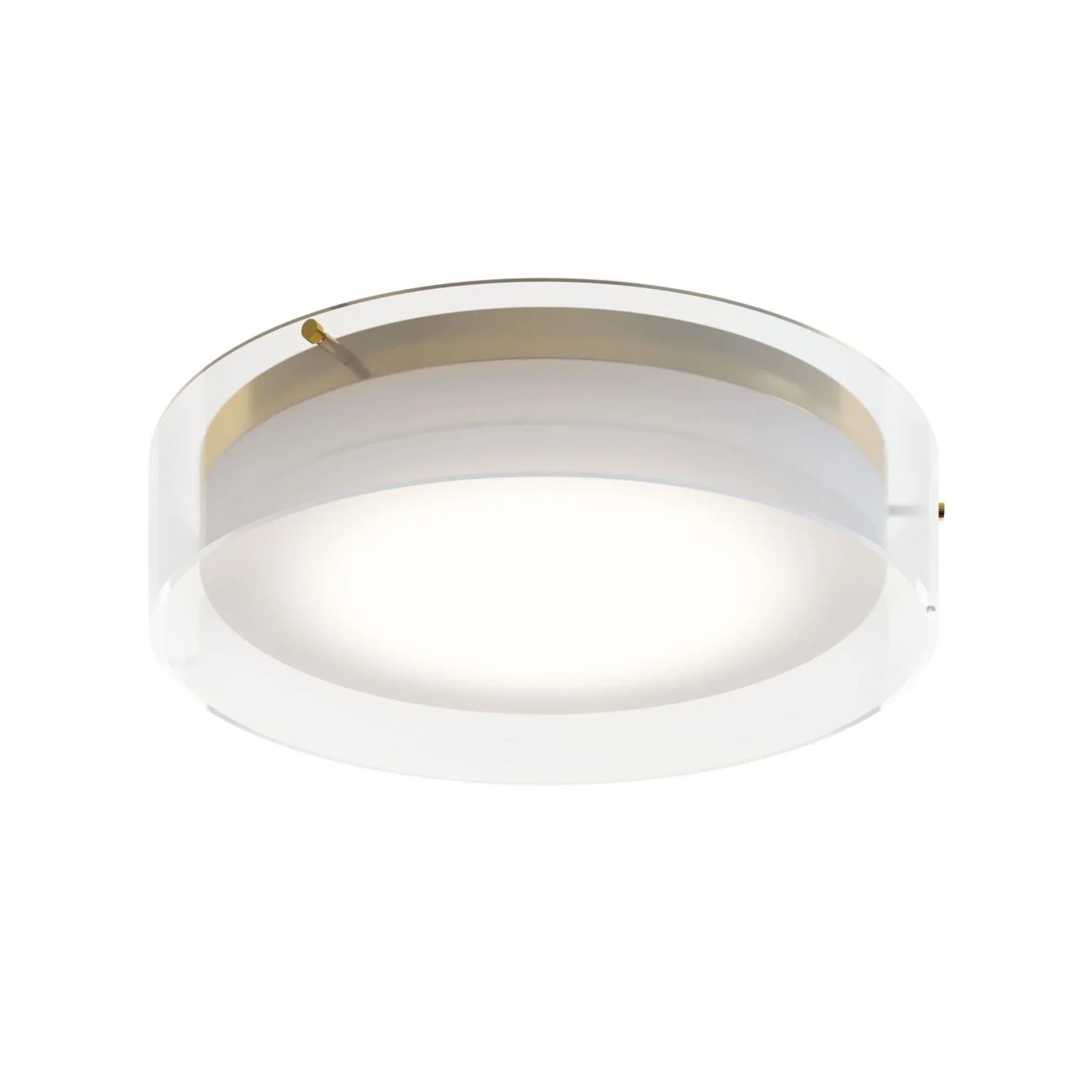 Studio 16" LED Flush Mount, Satin Brass Finish
