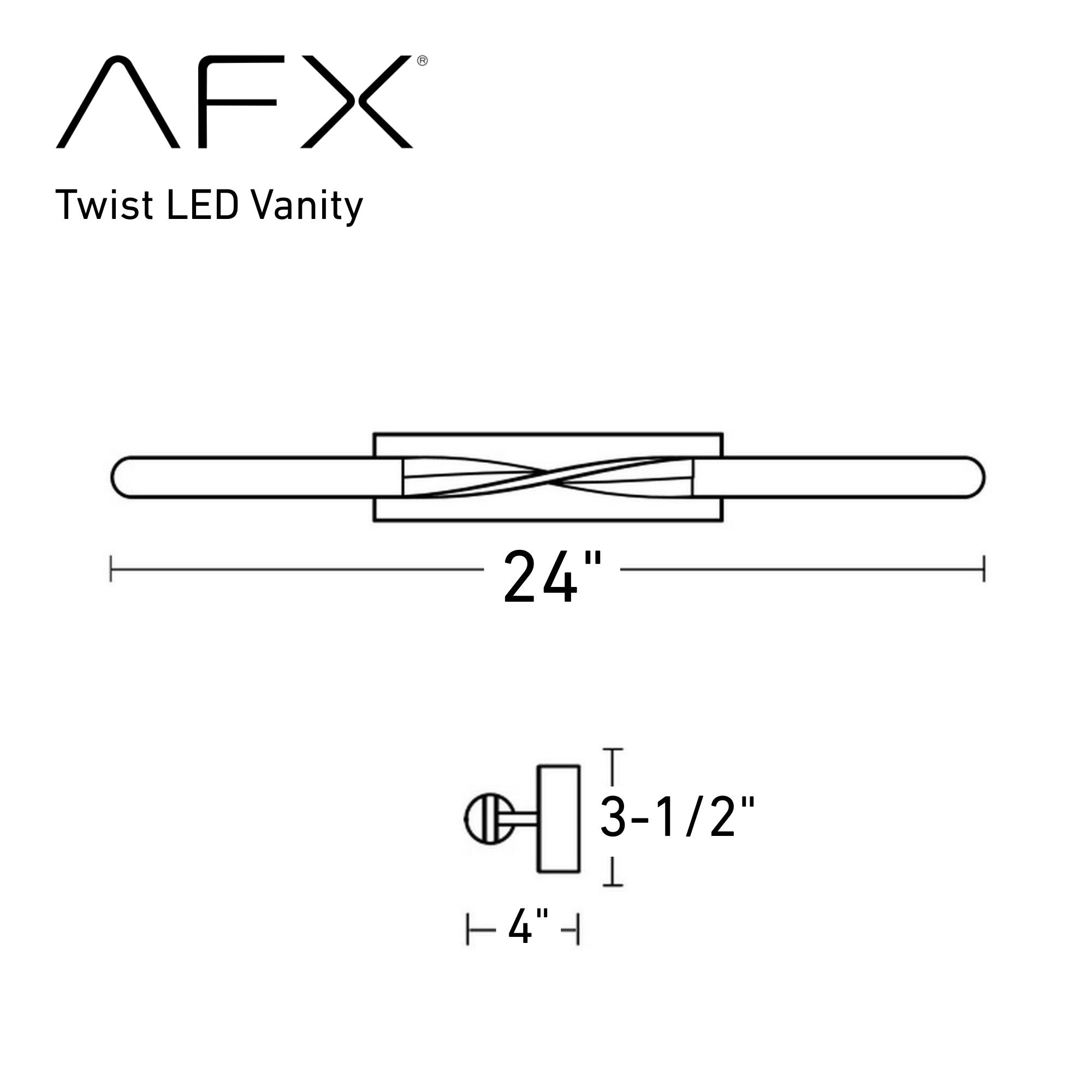 Twist 24 In. LED Bath Bar Black Finish - Bees Lighting