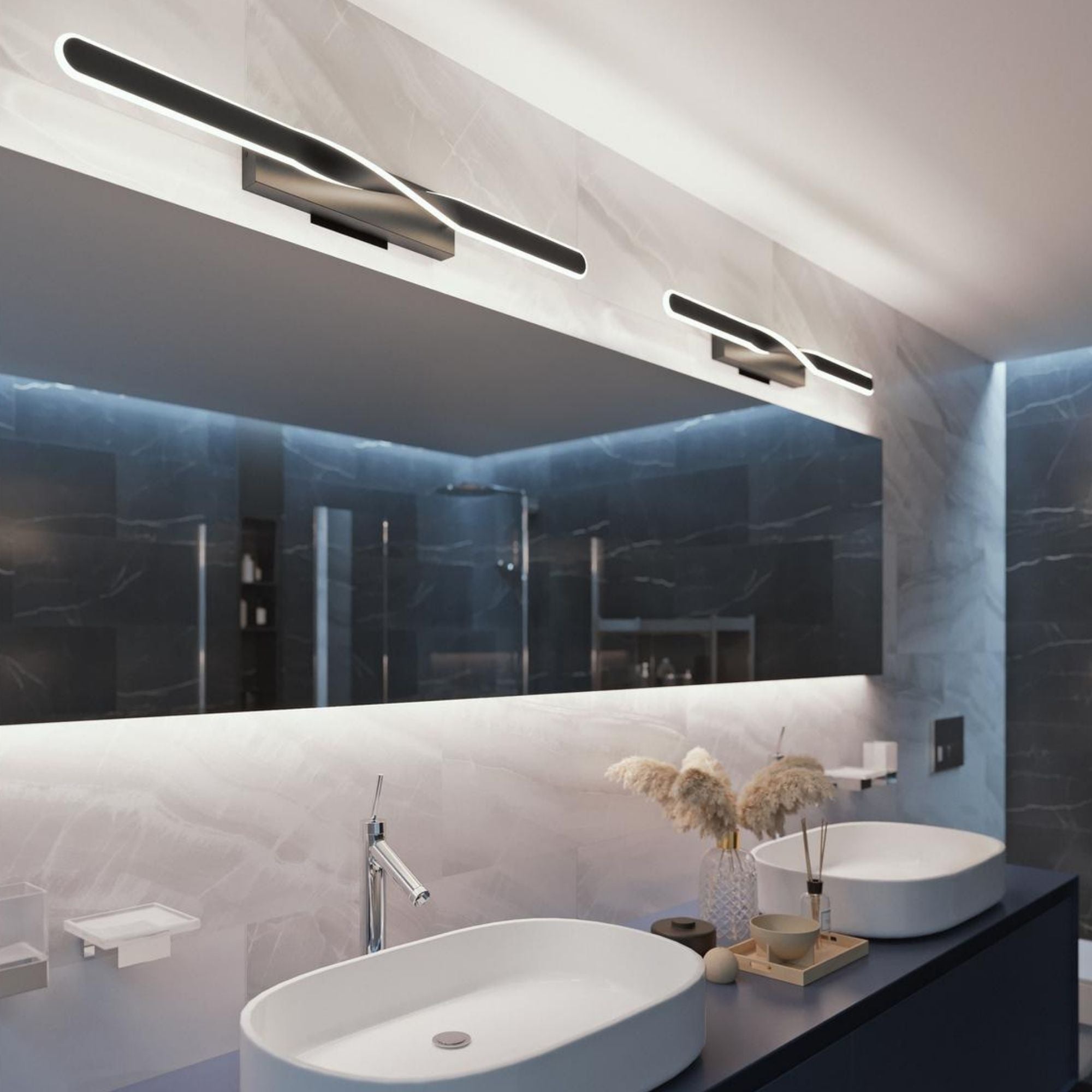 Twist 24 In. LED Bath Bar Black Finish - Bees Lighting
