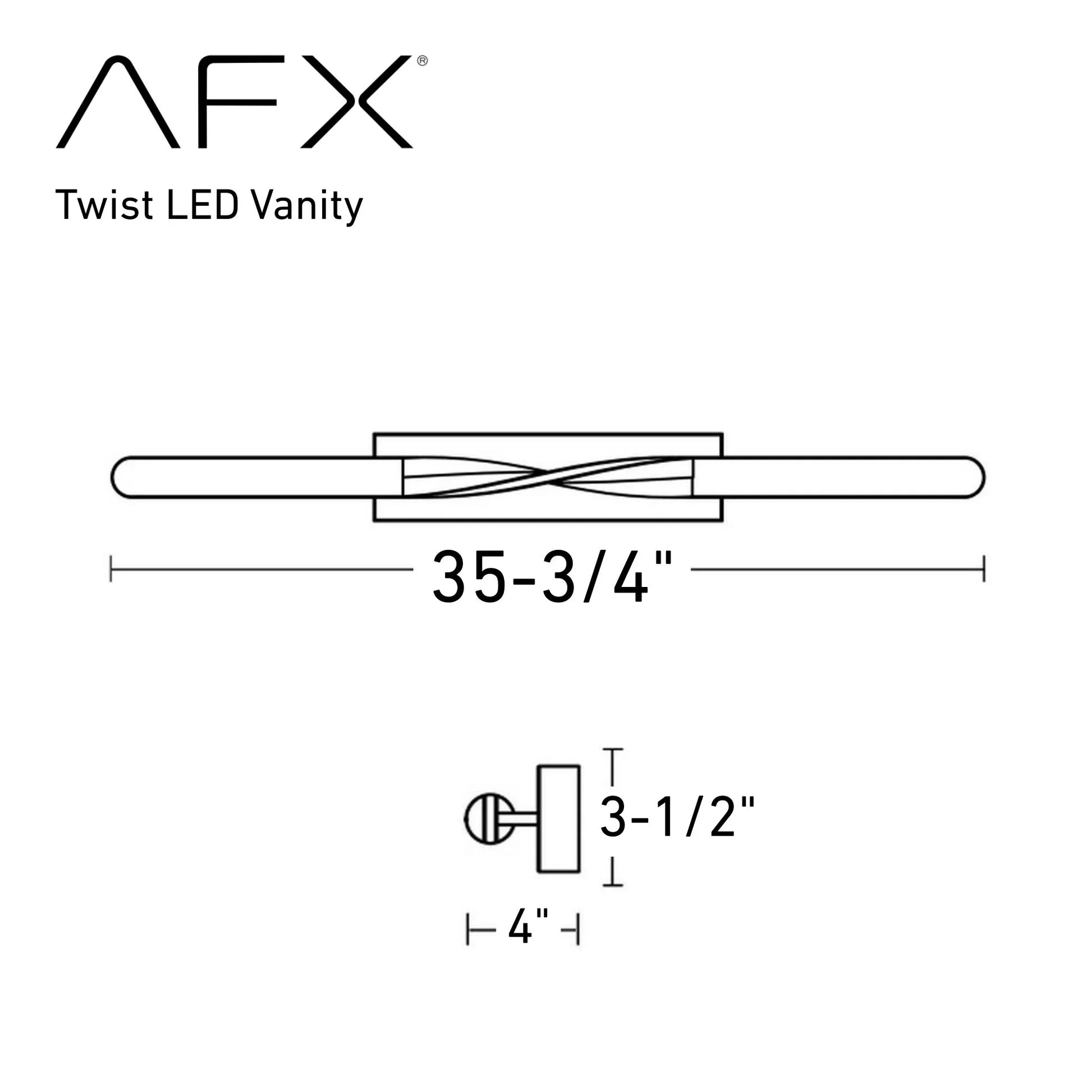 Twist 36" LED Vanity, Satin Nickel Finish - Bees Lighting