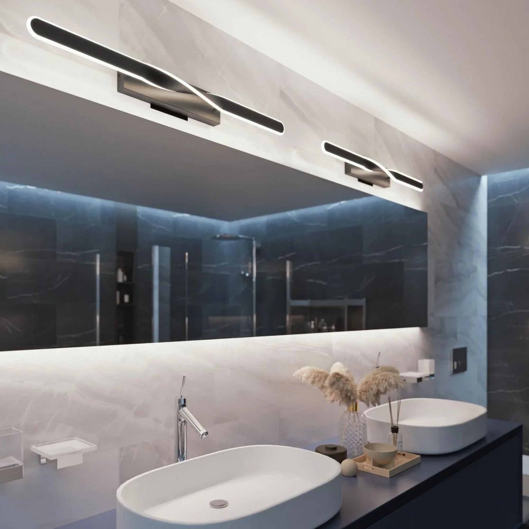 Twist 36" LED Vanity, Satin Nickel Finish - Bees Lighting