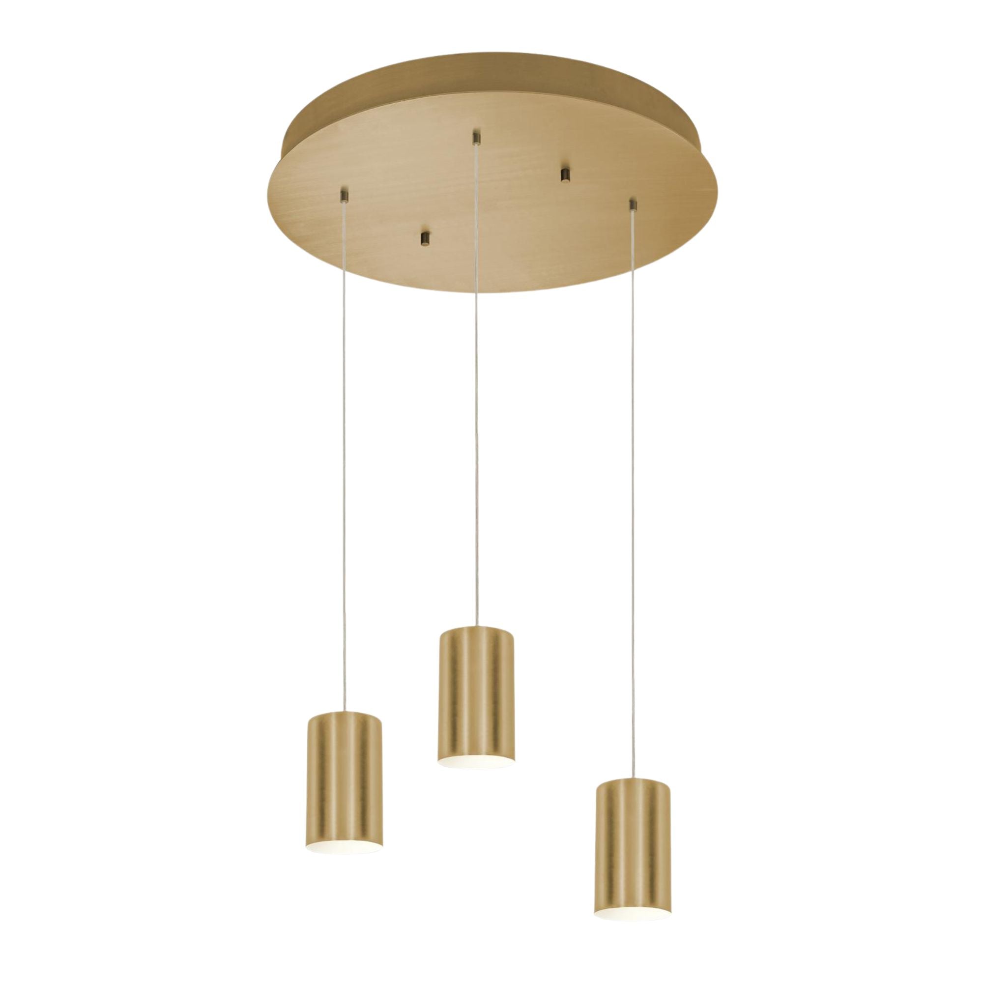 Tyke 18 in. 3 Lights Pendant Light satin brass Finish
