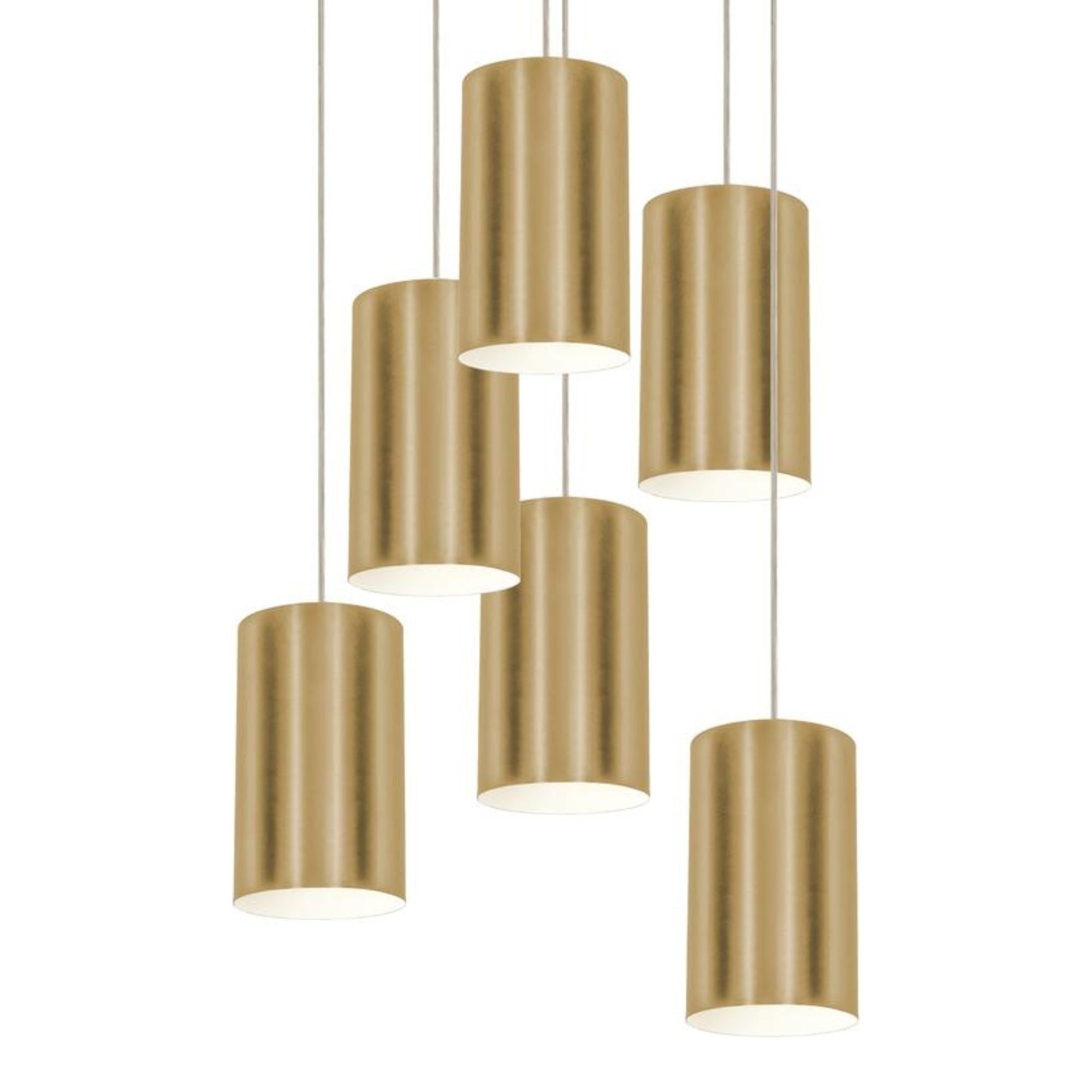 Tyke 24 in. 6 Lights Pendant Light Satin Brass Finish