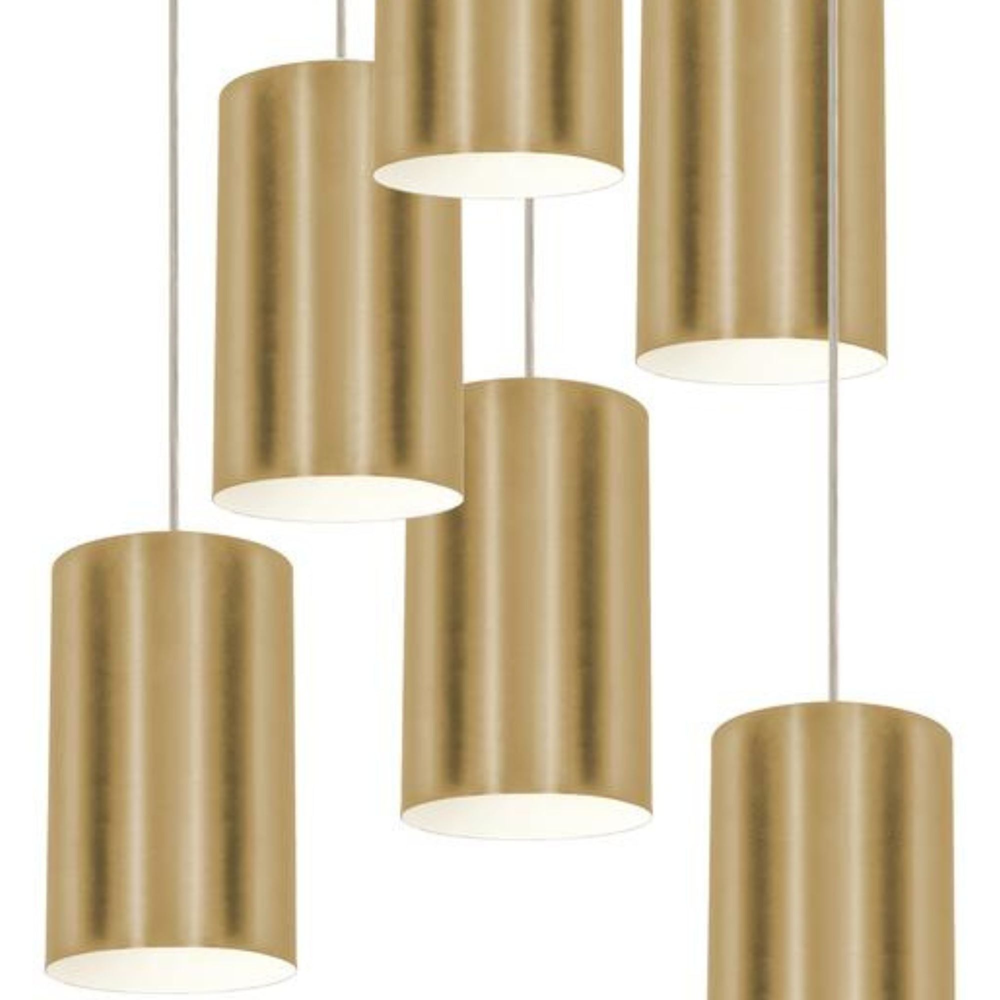 Tyke 24 in. 6 Lights Pendant Light Satin Brass Finish