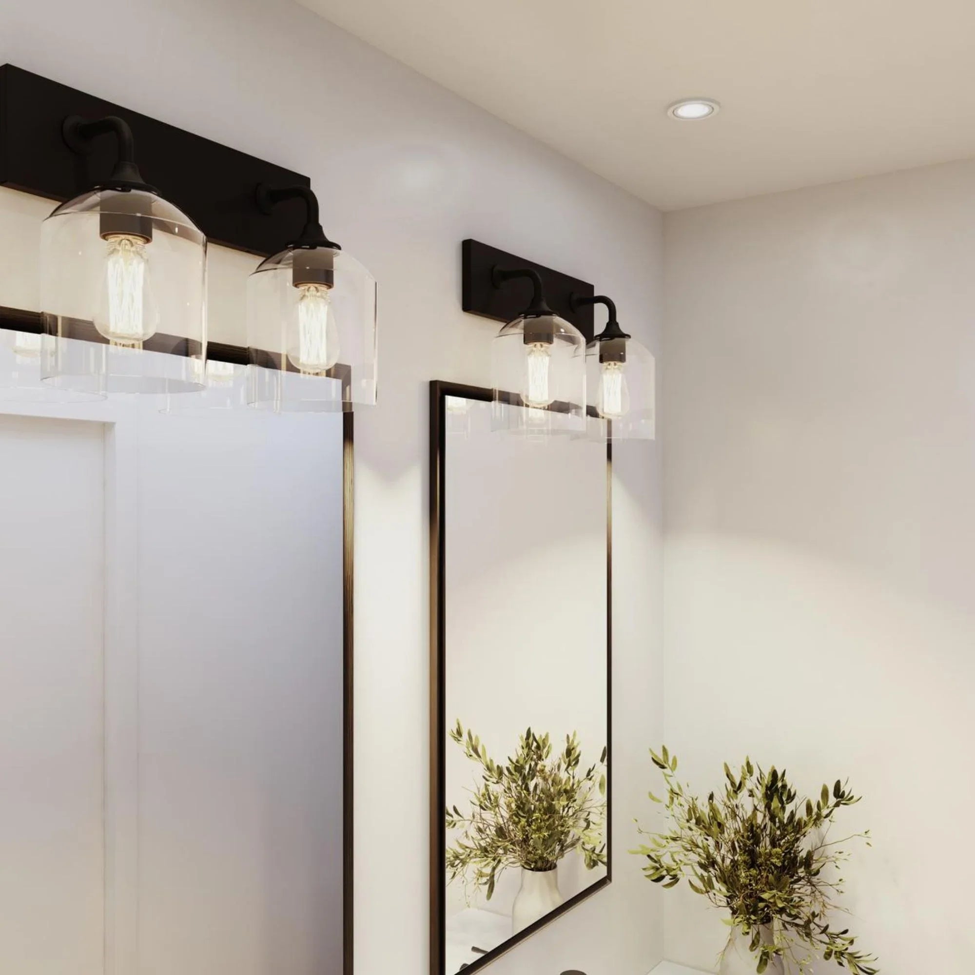 William 15" 2-Light Vanity, Black Finish - Bees Lighting