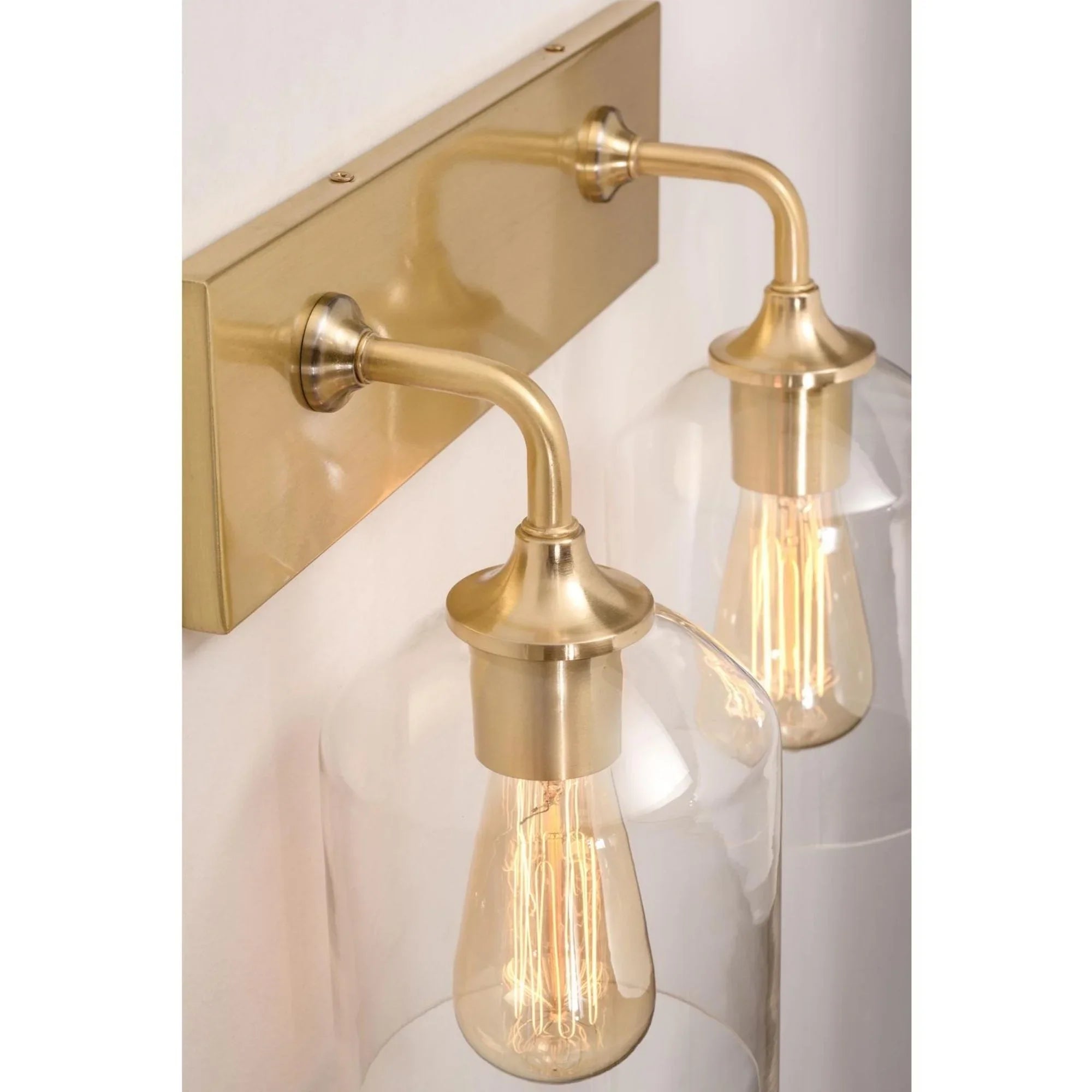 William 15" 2-Light Vanity, Satin Brass Finish - Bees Lighting