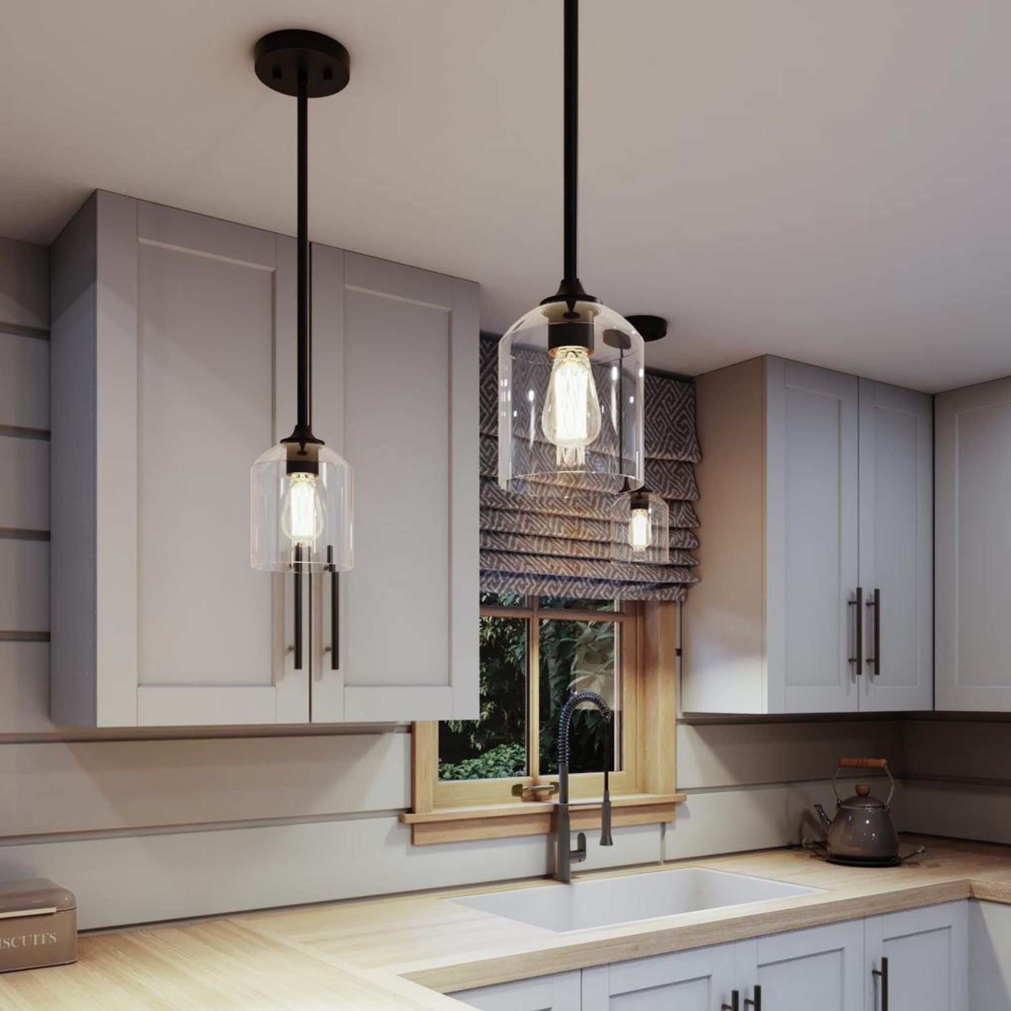 William 6 In. Pendant Light Black Finish - Bees Lighting