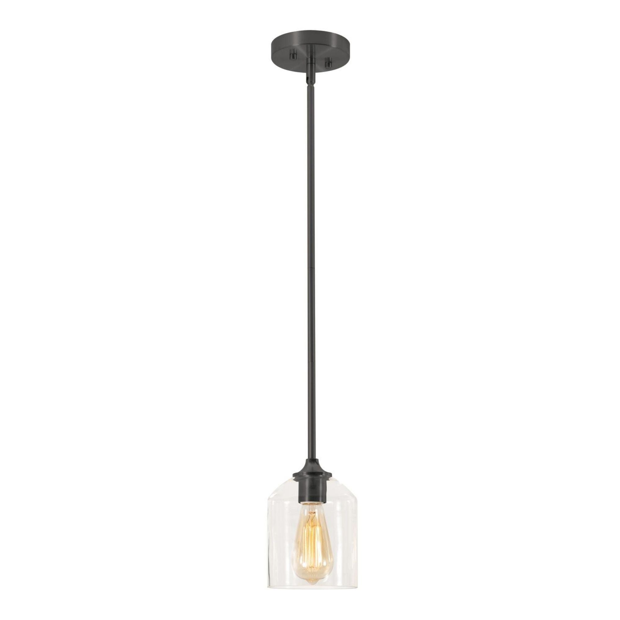 William 8 In. Pendant Light Black Finish - Bees Lighting