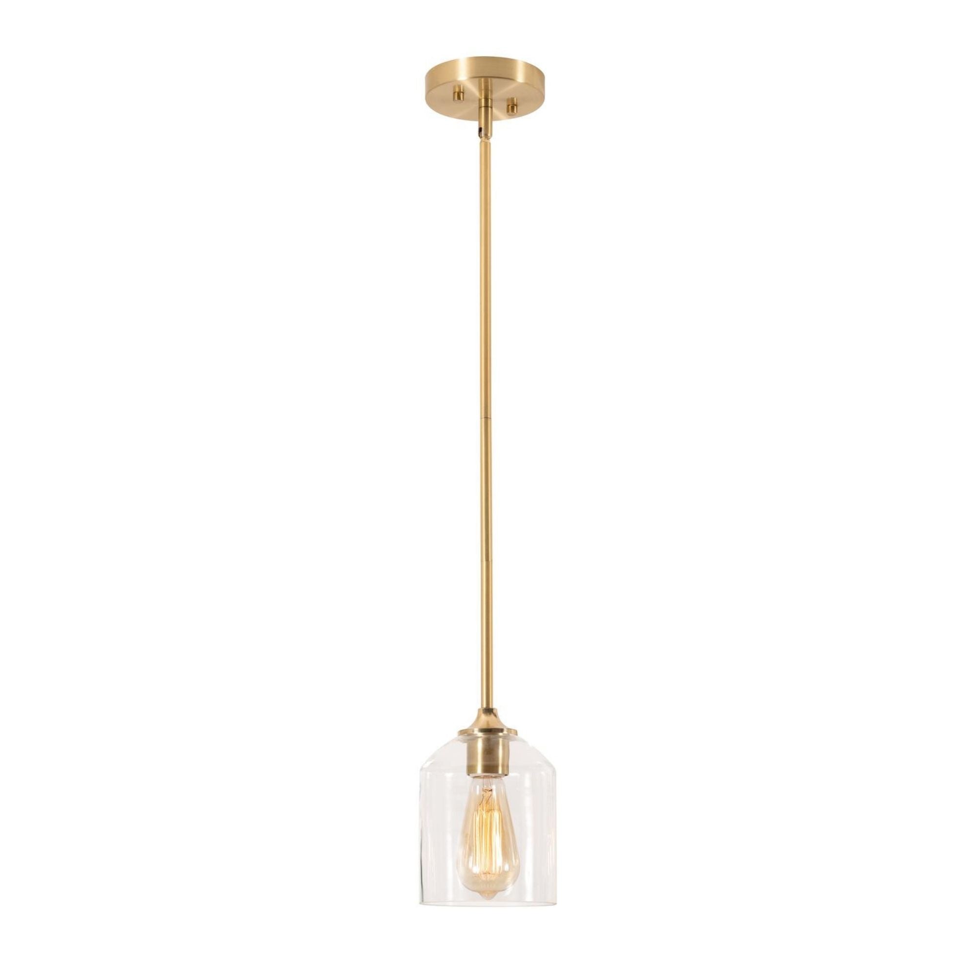 William 8 In. Pendant Light Satin Brass Finish - Bees Lighting