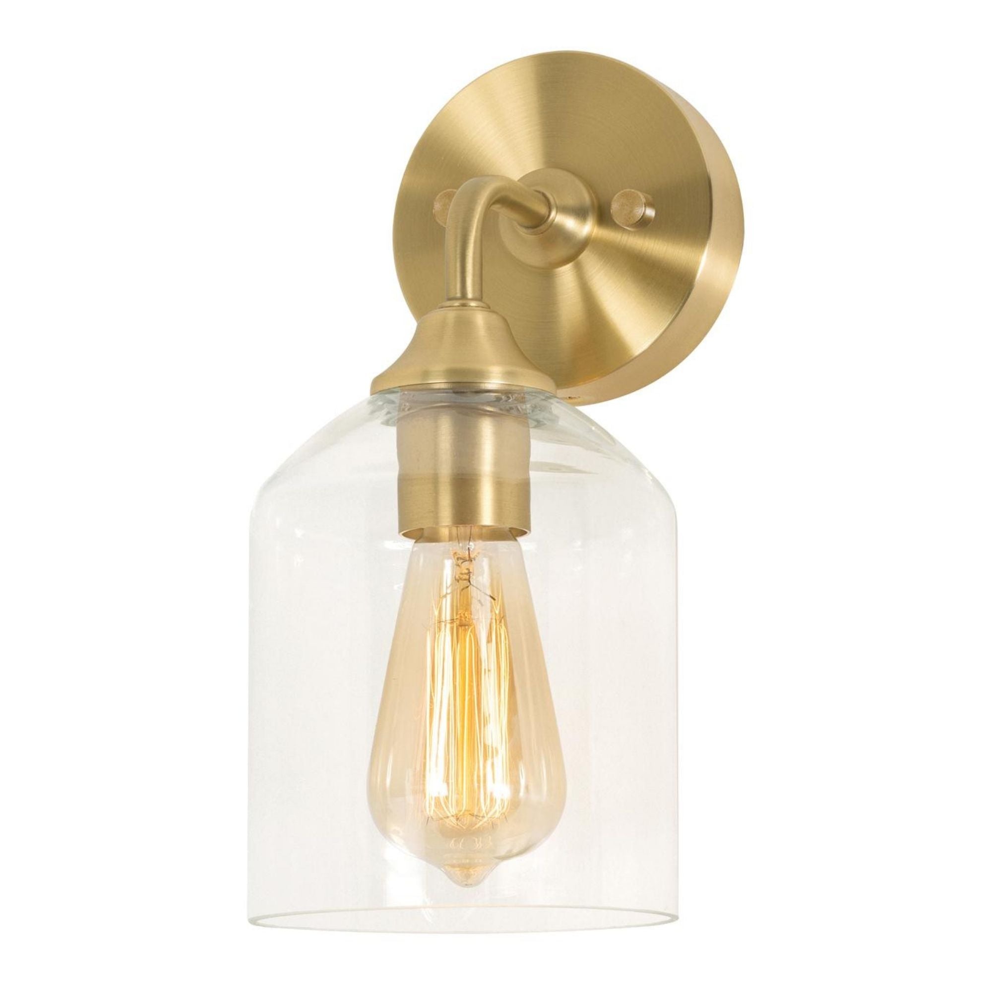 William 12 In. Armed Sconce Satin Brass Finish - Bees Lighting