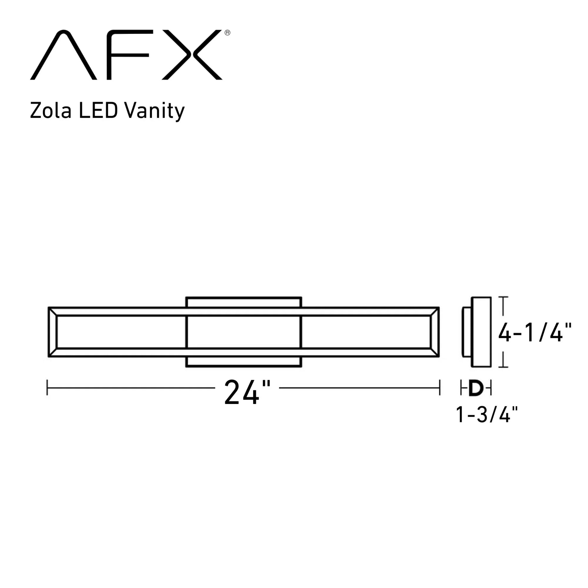 Zola 24" LED Vanity, Satin Nickel Finish - Bees Lighting