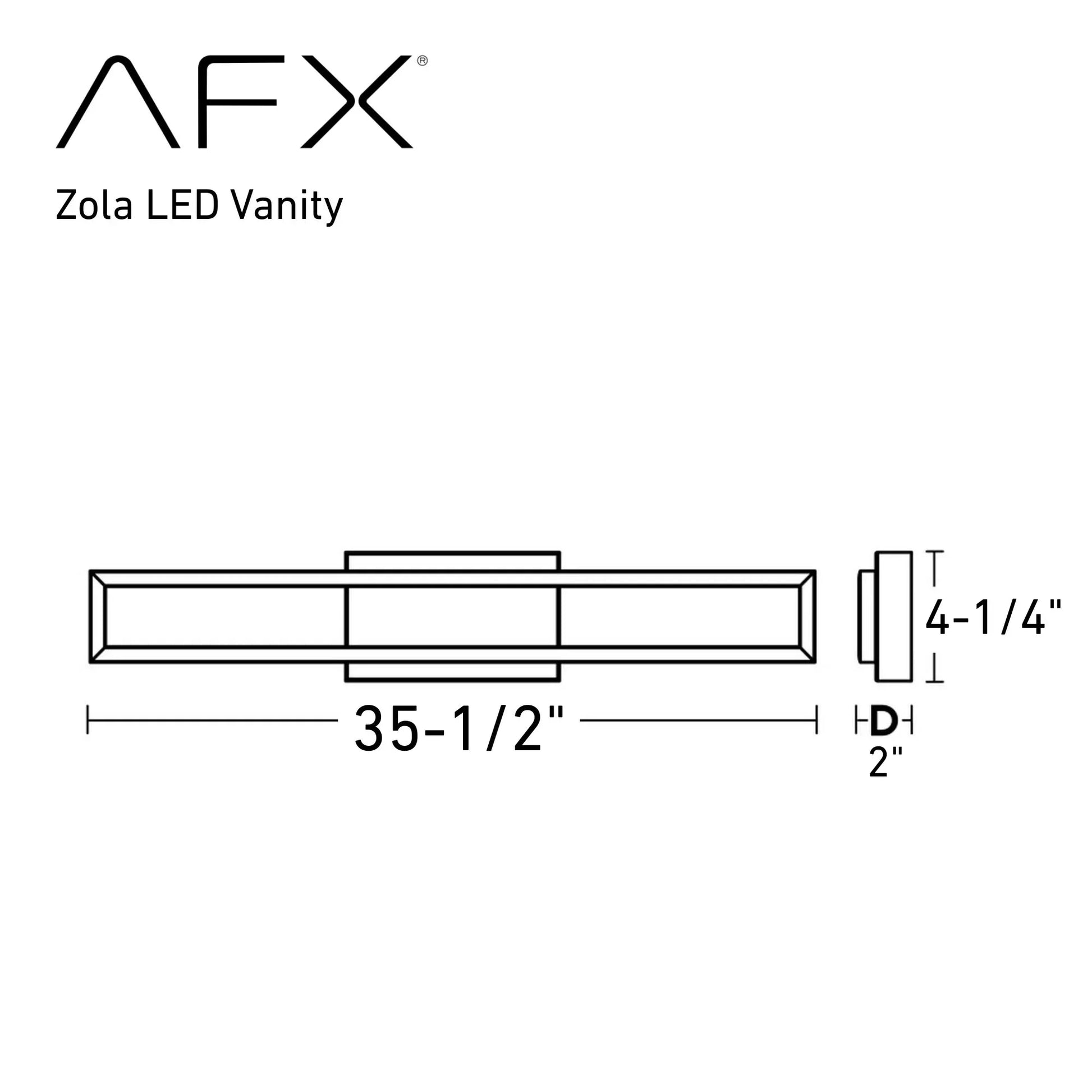 Zola 35" LED Vanity, Black Finish - Bees Lighting