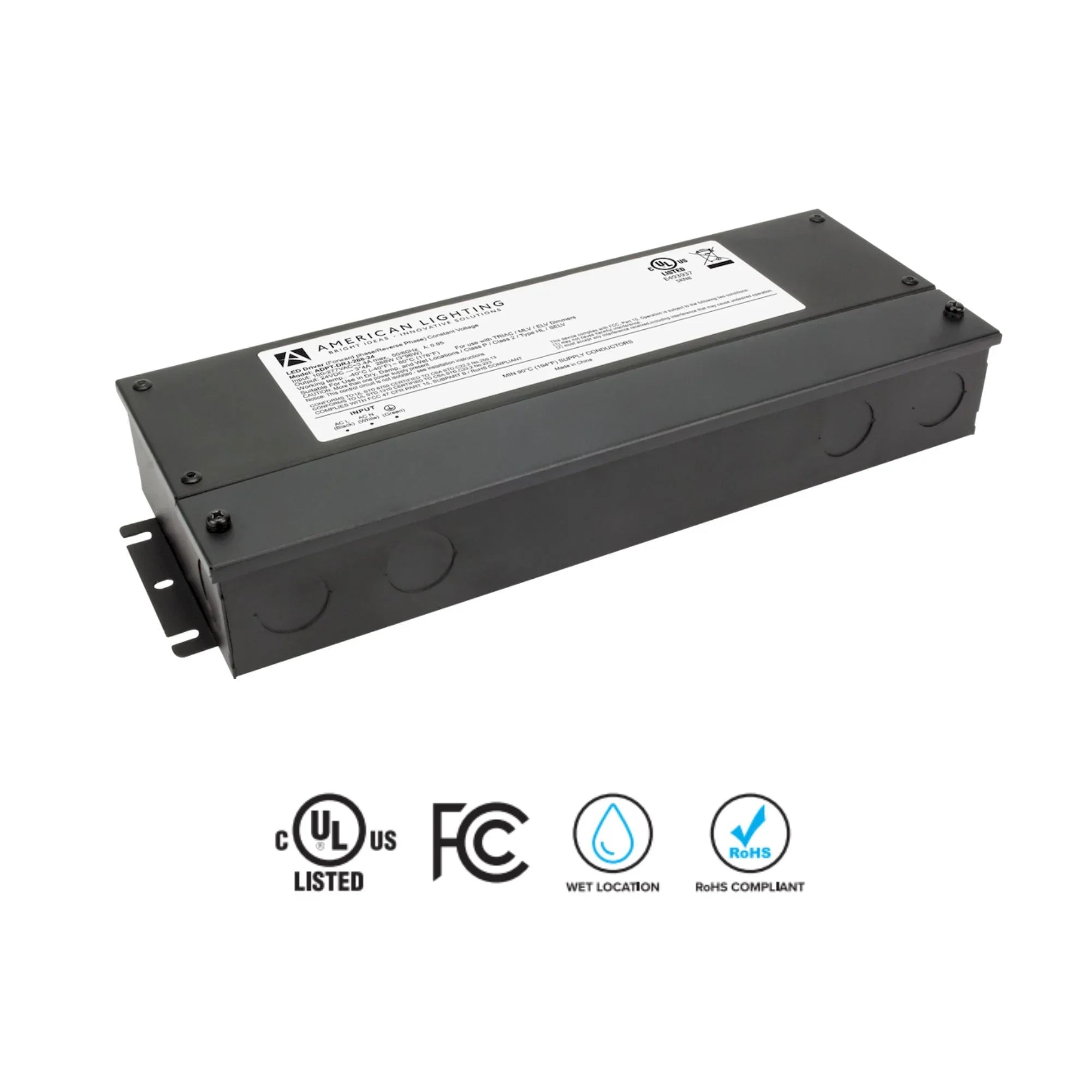 Adaptive 288W 24VDC Phase Dimming LED Driver, Class 2, 120-277V