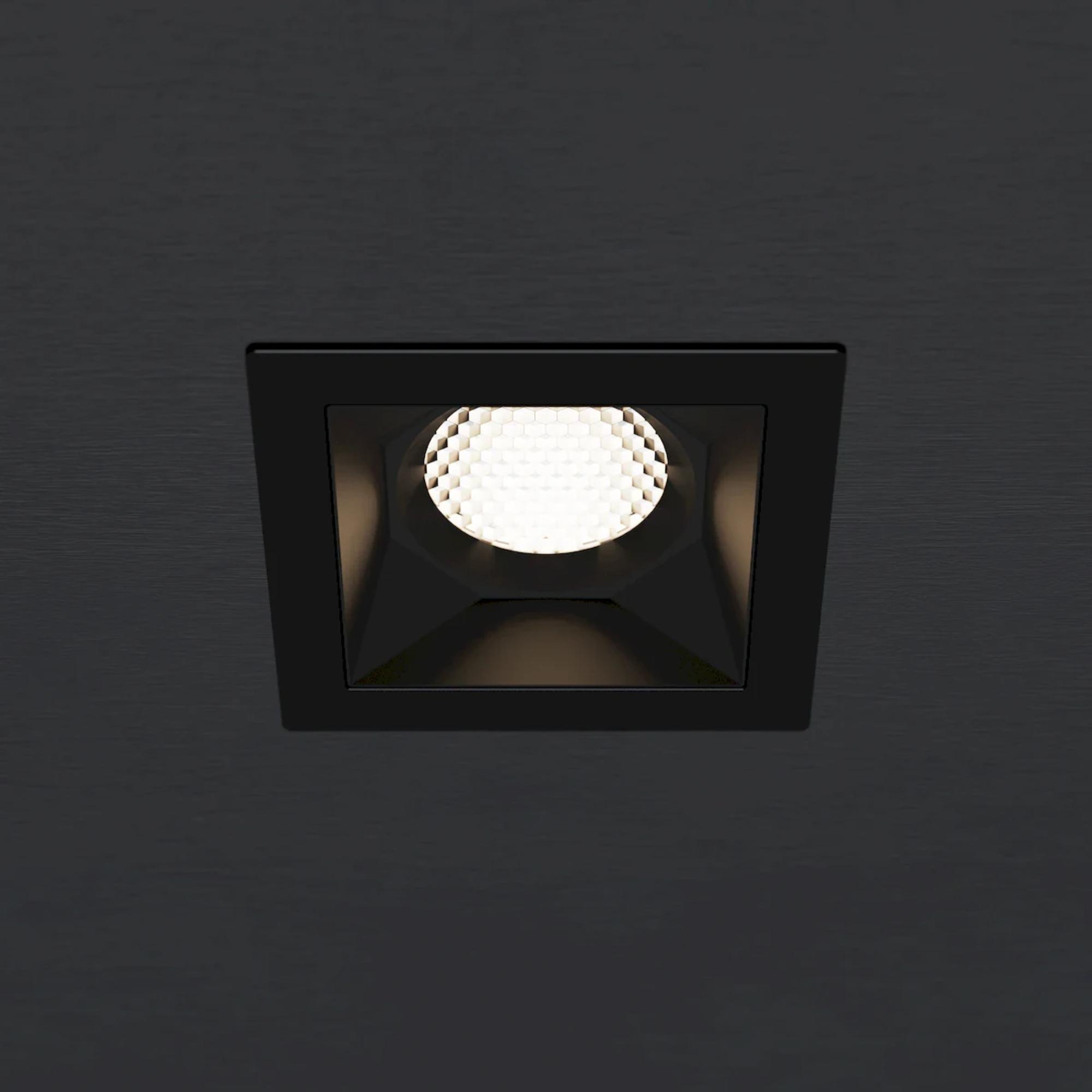 Rhyme 3" Square Trimless LED Downlight, 15W, 1350 Lm, 5-CCT, Black - Bees Lighting
