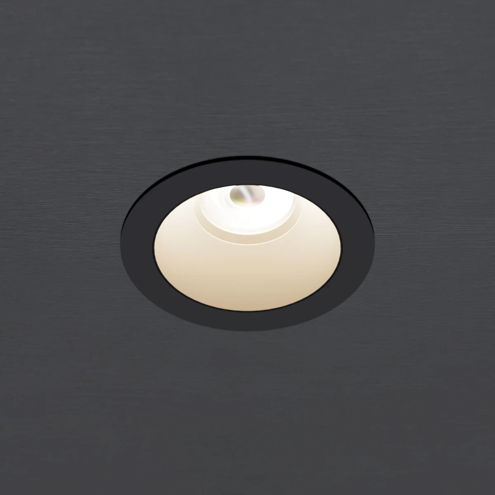 Rhyme 3” Round Adjustable Trimless LED Downlight, 15W, 1150 Lm, 5-CCT, Black - Bees Lighting