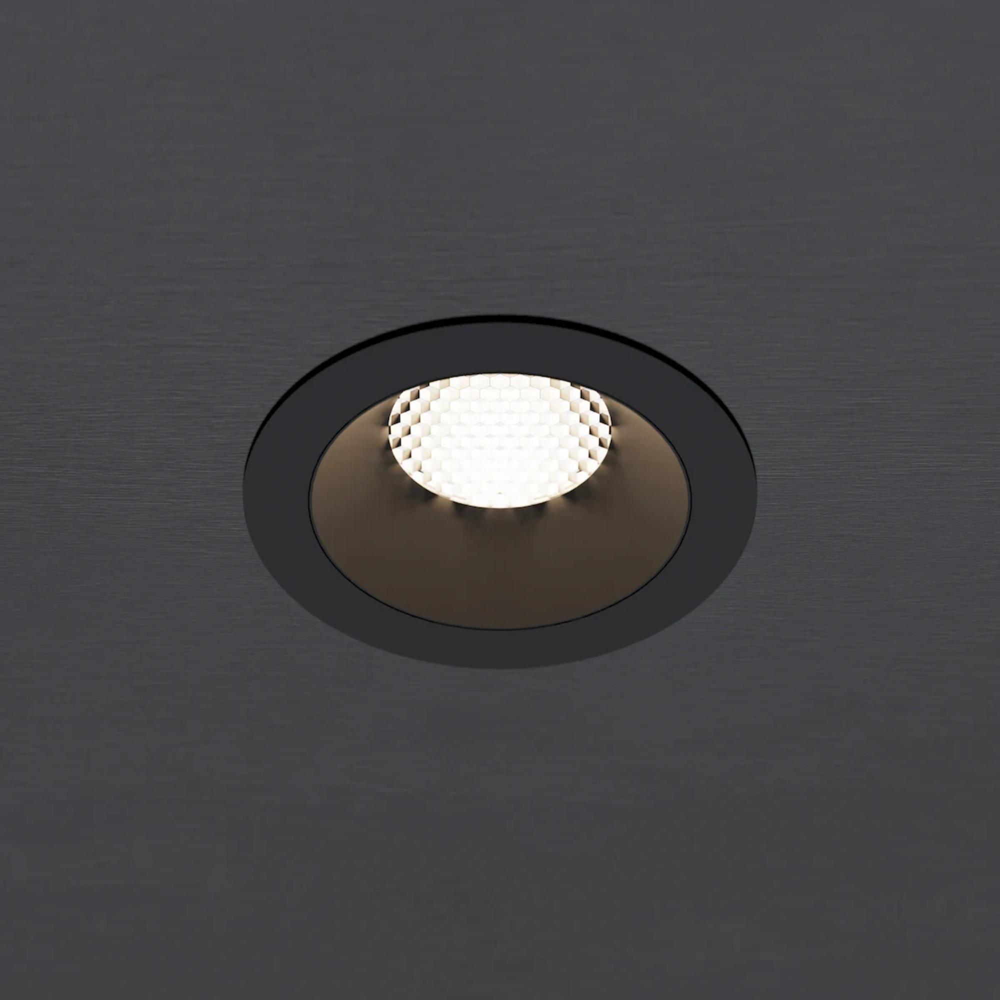 Rhyme 3" Round Trimless LED Downlight, 15W, 1310 Lm, 5-CCT, Black - Bees Lighting