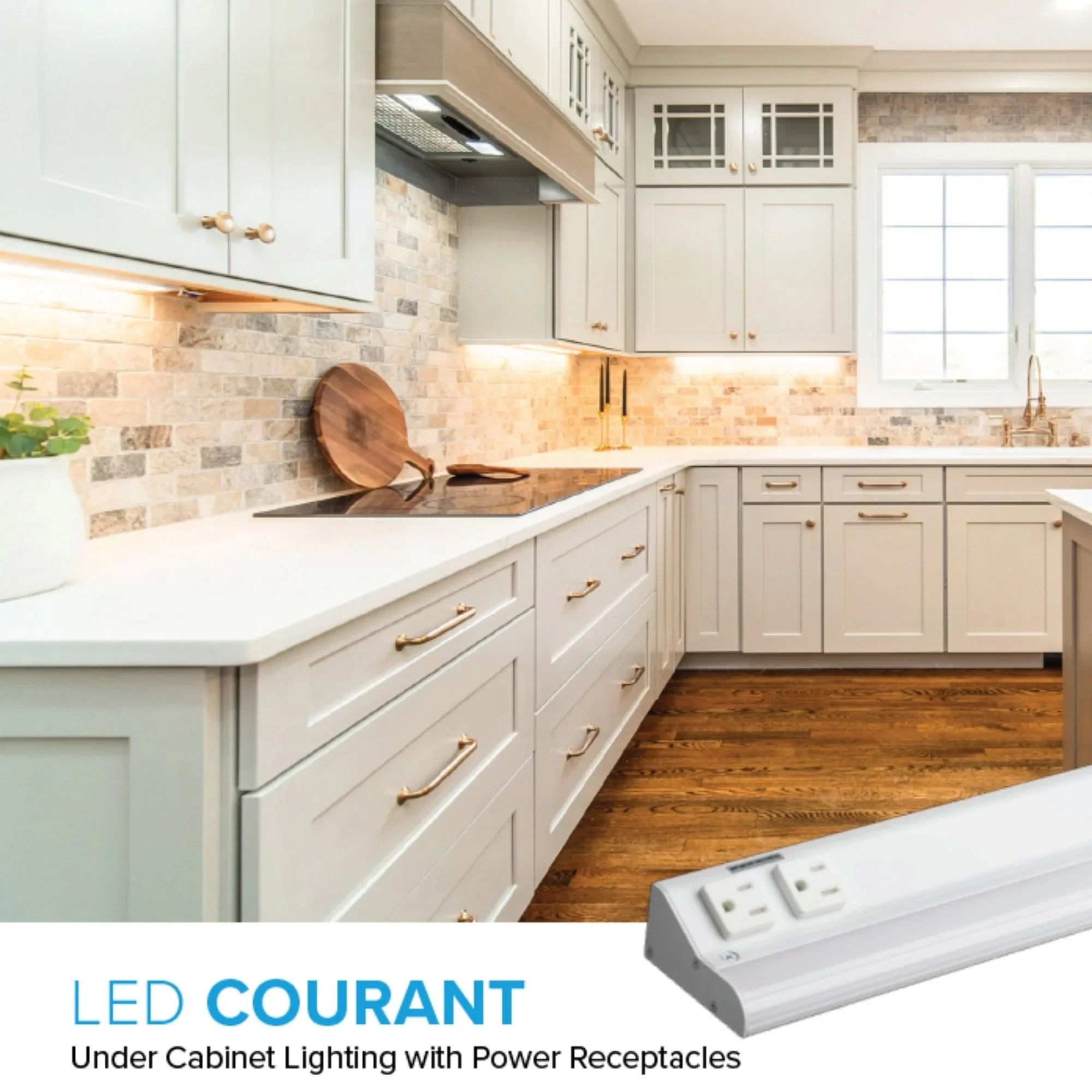 8" LED Courant Under Cabinet LED Light, Selectable CCT, 120V, White