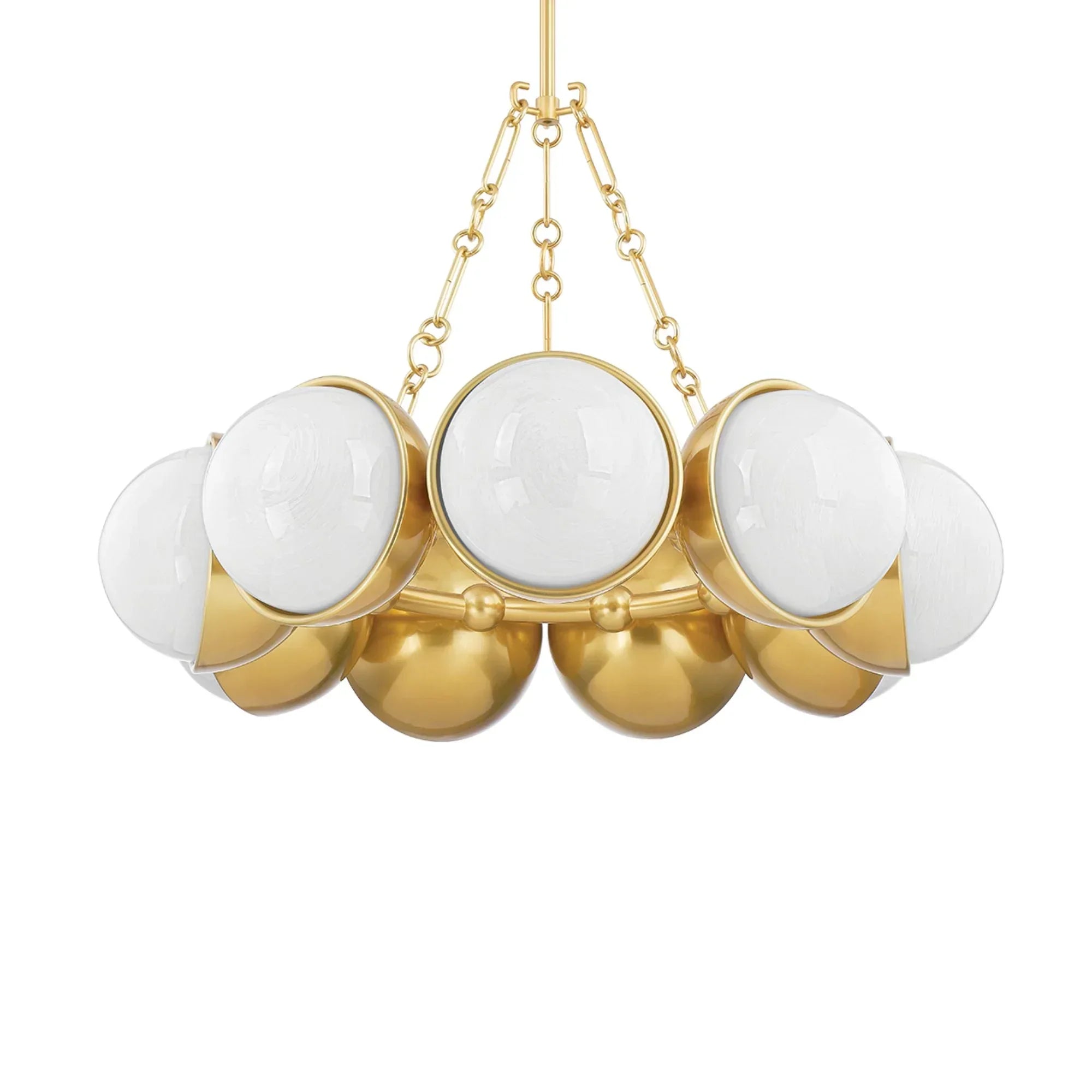 Althea 34" 9-Light Chandelier, Vintage Polished Brass Finish