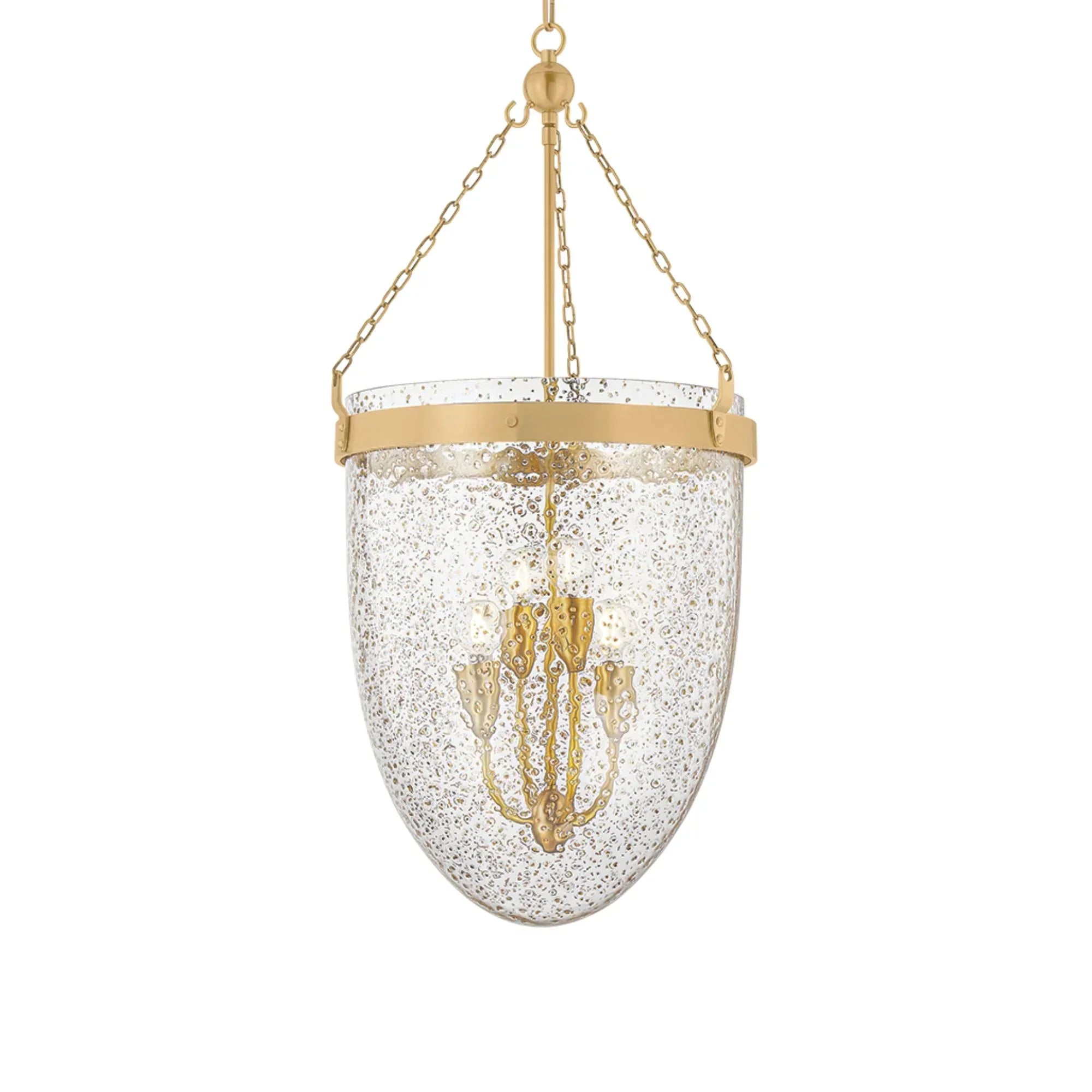 Angus 33" 4-Light Lantern, Vintage Brass Finish