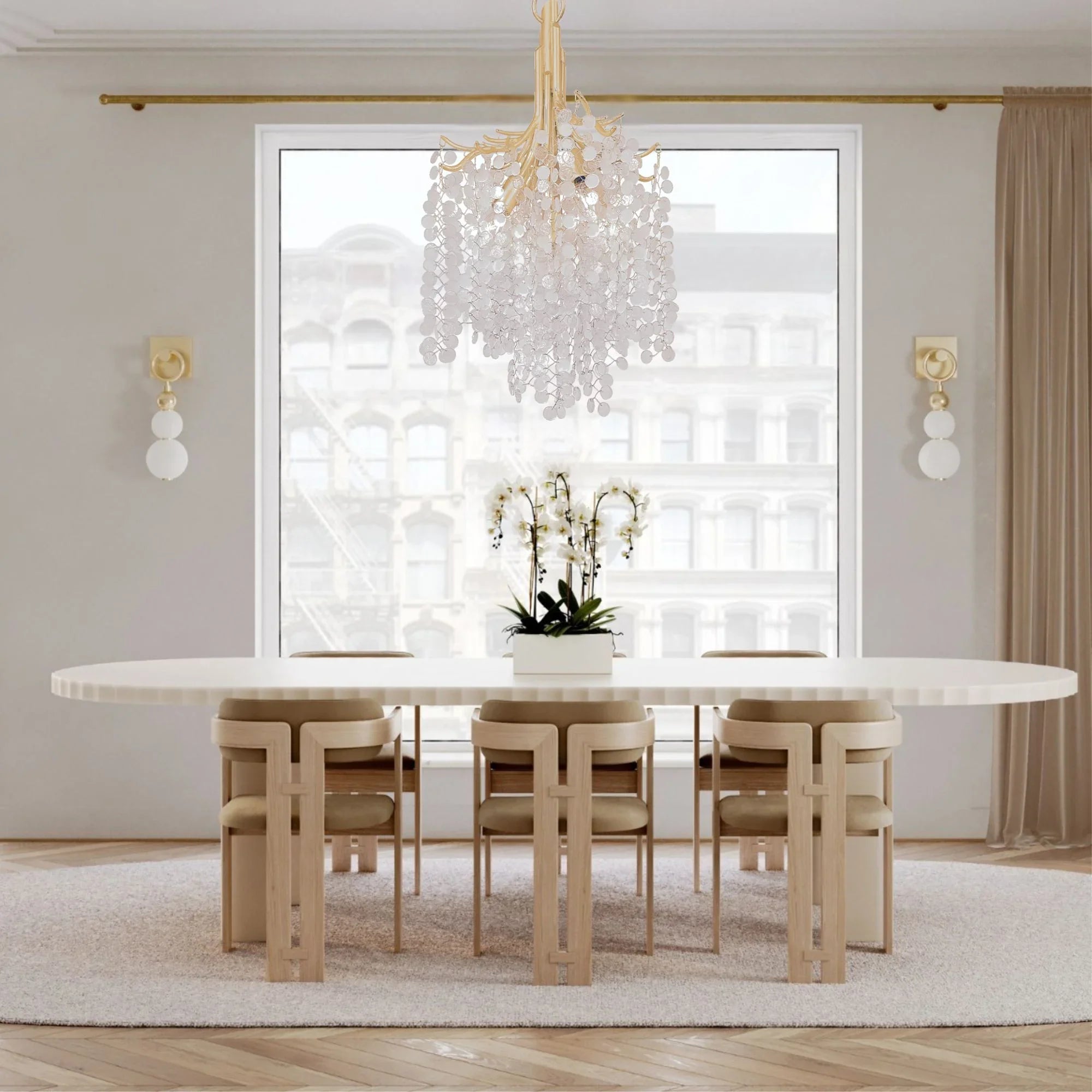 Genoa 27" 5-Light Chandelier, Gold Leaf Finish