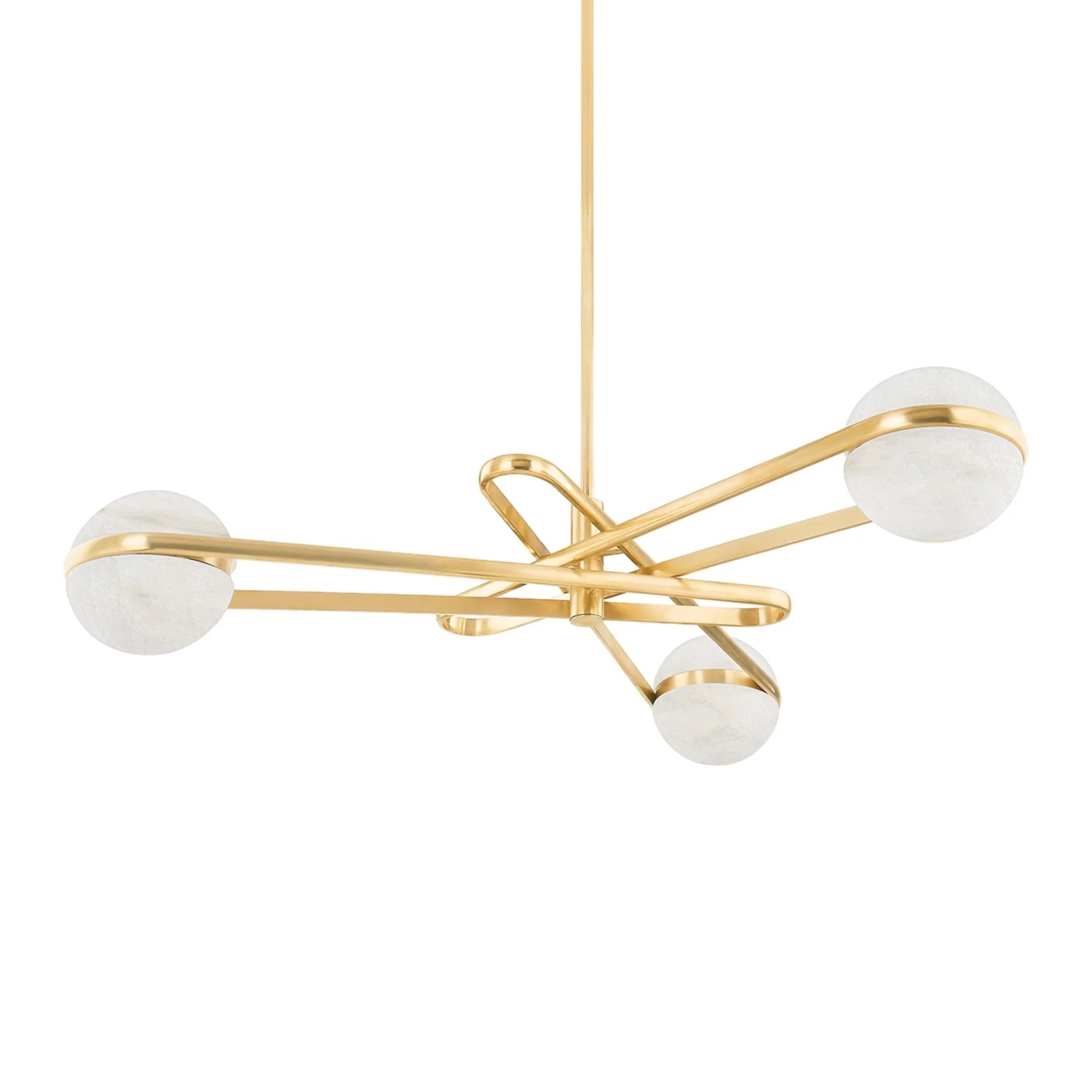 Kyomi 52" LED Chandelier, Vintage Brass Finish