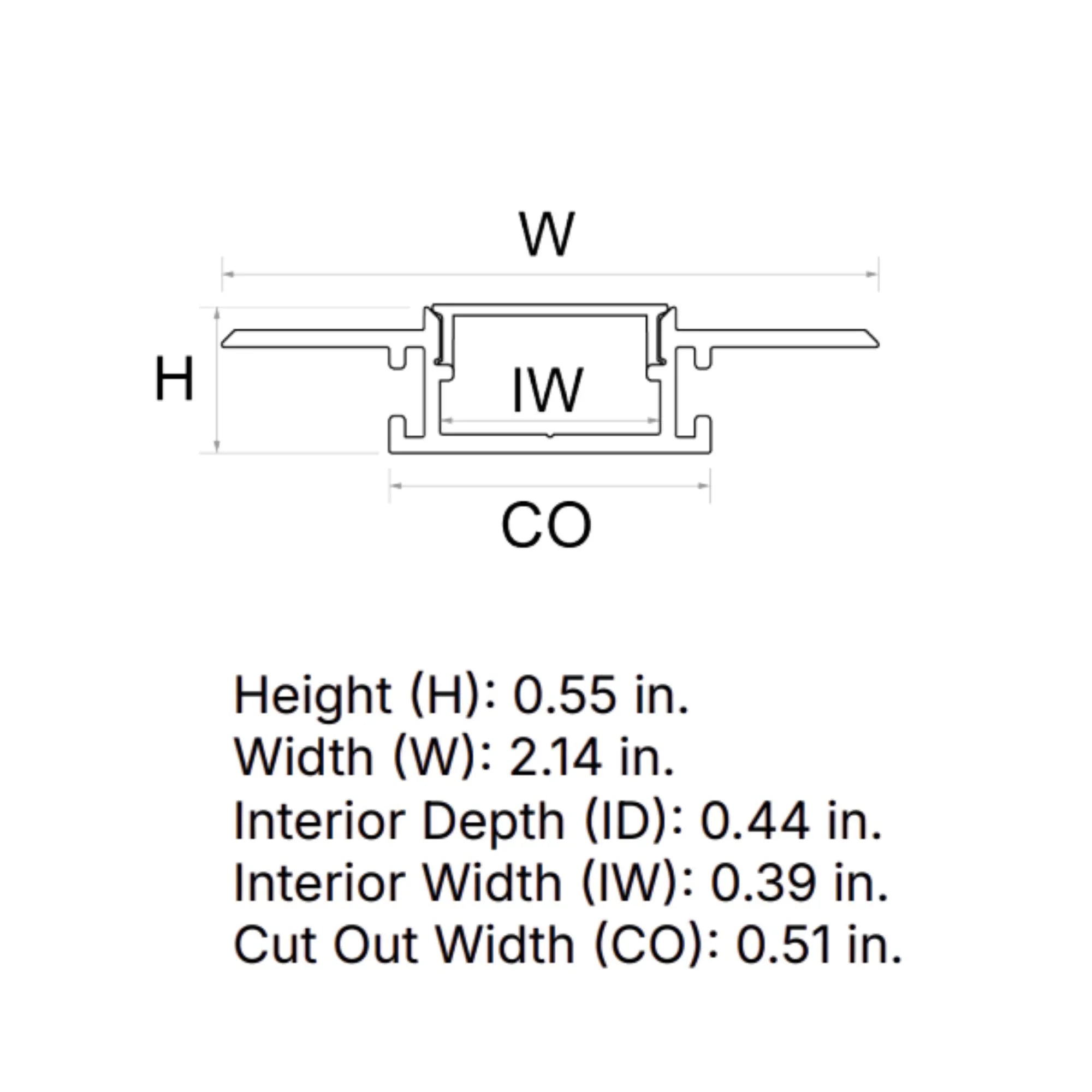 96" Mud-In 0.5 in. Channel with Classic Frosted Lens, Aluminum - Bees Lighting