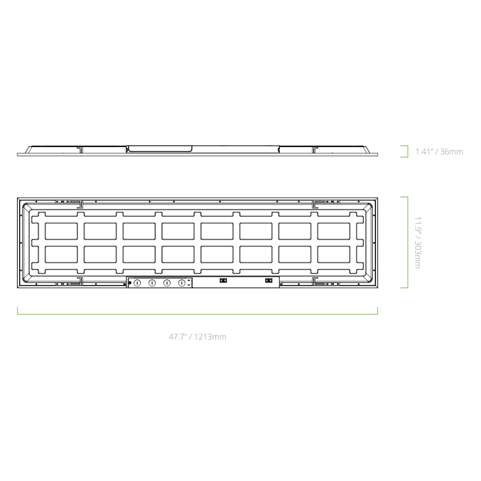1x4 LED Flat Panel Light, 5000 Lumens, 40W, 35K/40K/50K, 120-277V