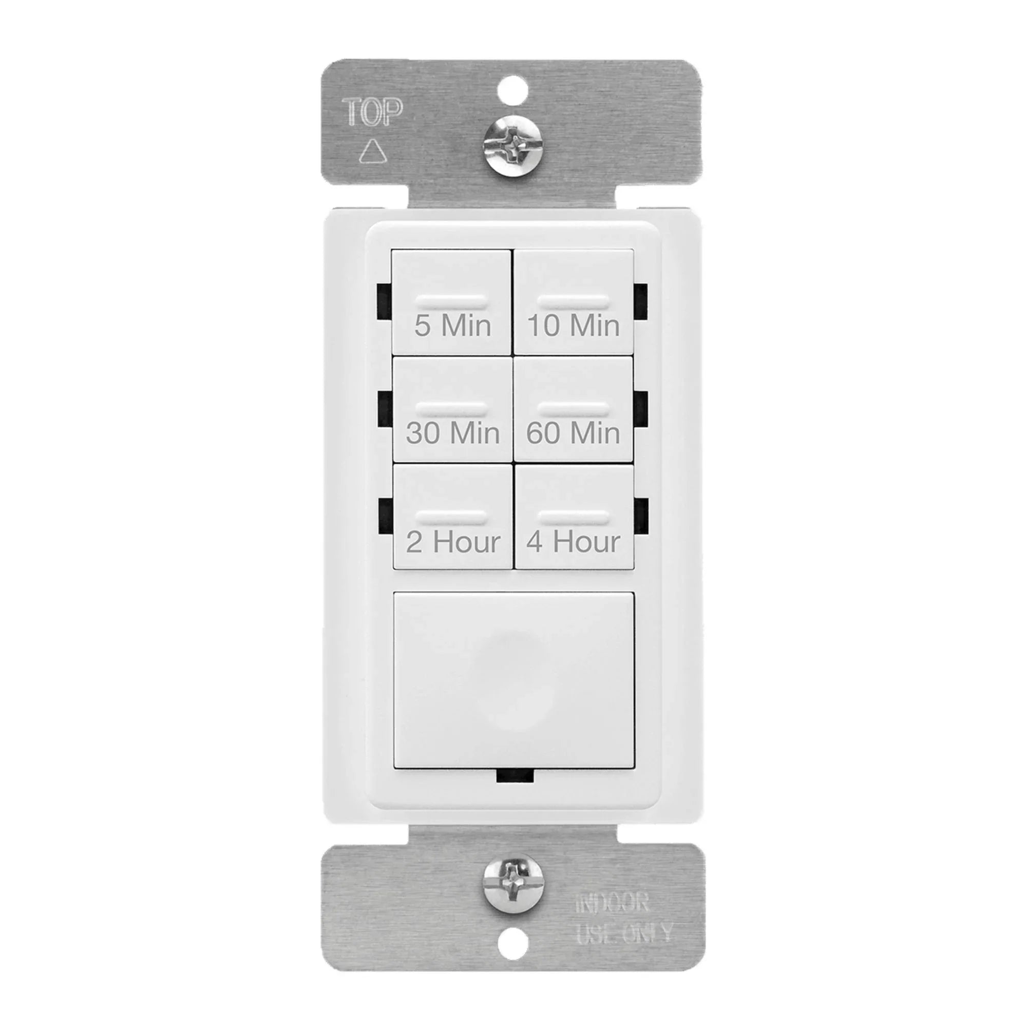 In-Wall Preset Countdown Timer Switch, 4-Hour 7-Button, 800 Watts, White - Bees Lighting