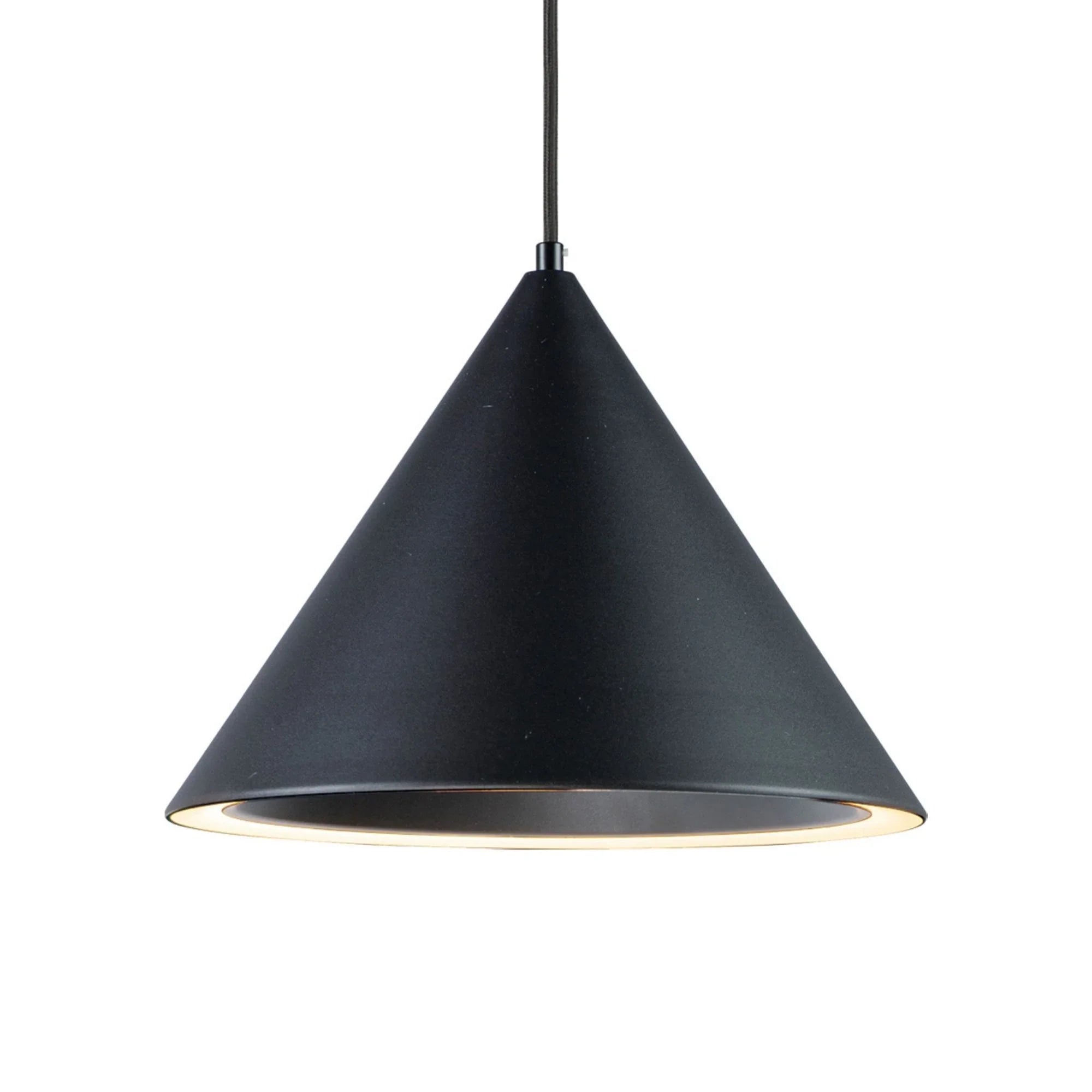 Abyss 13" Cone LED Pendant, Black Finish
