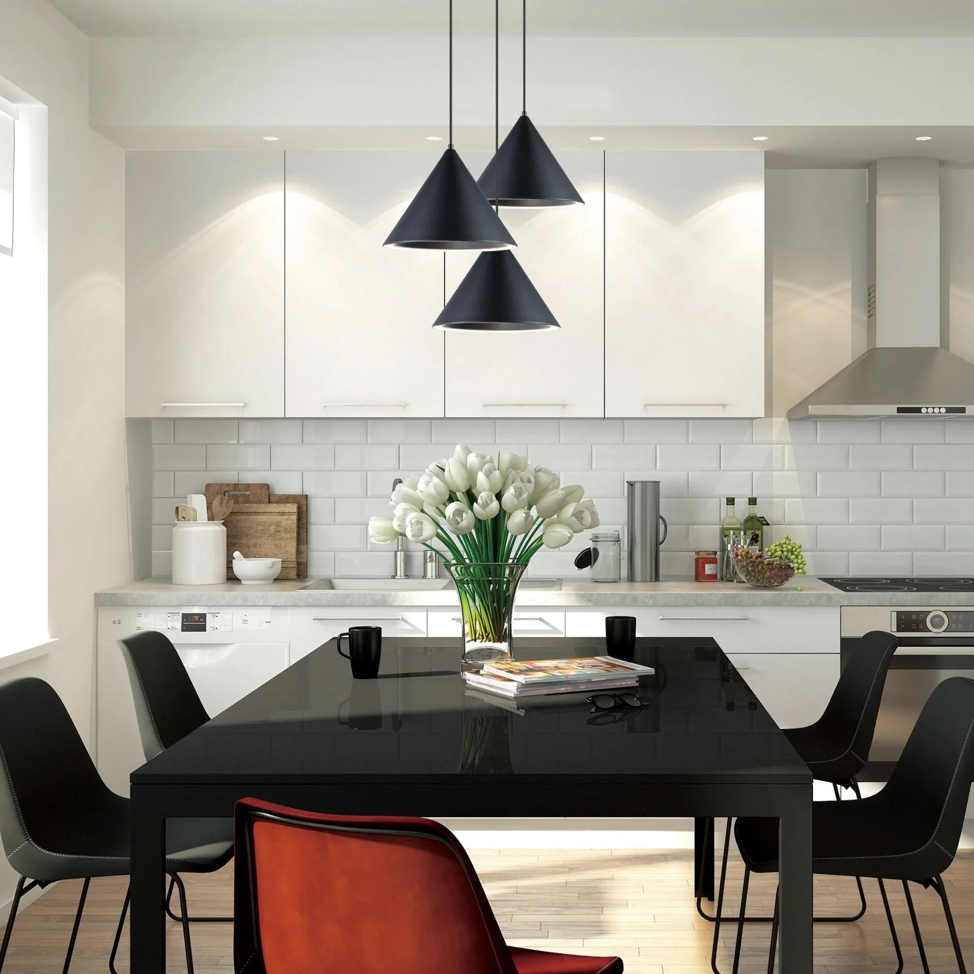 Abyss 13" Cone LED Pendant, Black Finish