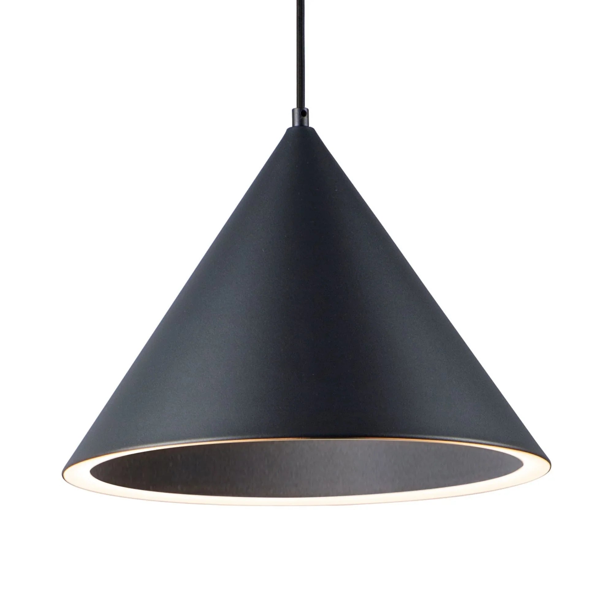Abyss 16" Cone LED Pendant, Black Finish