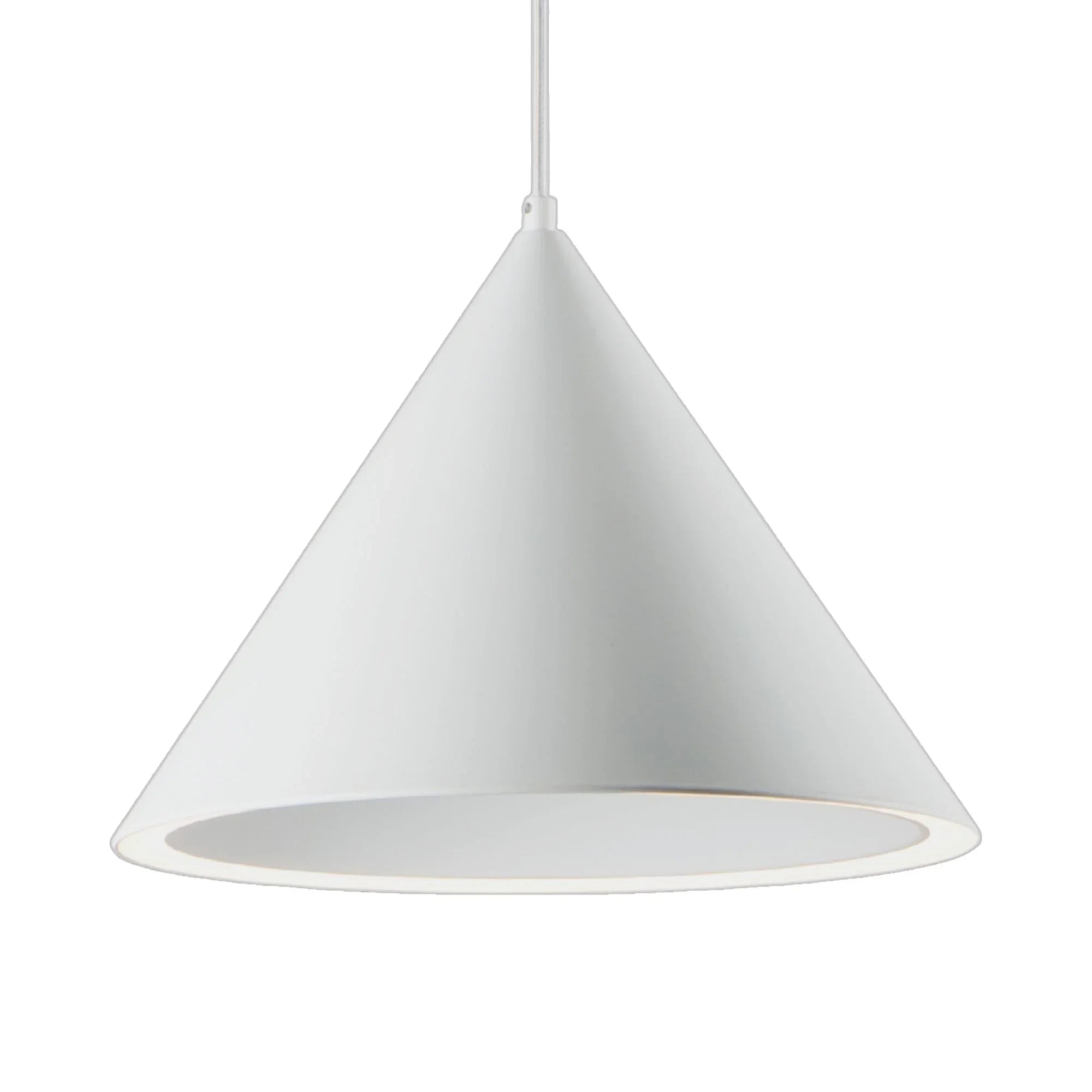 Abyss 16" Cone LED Pendant, Matte White Finish
