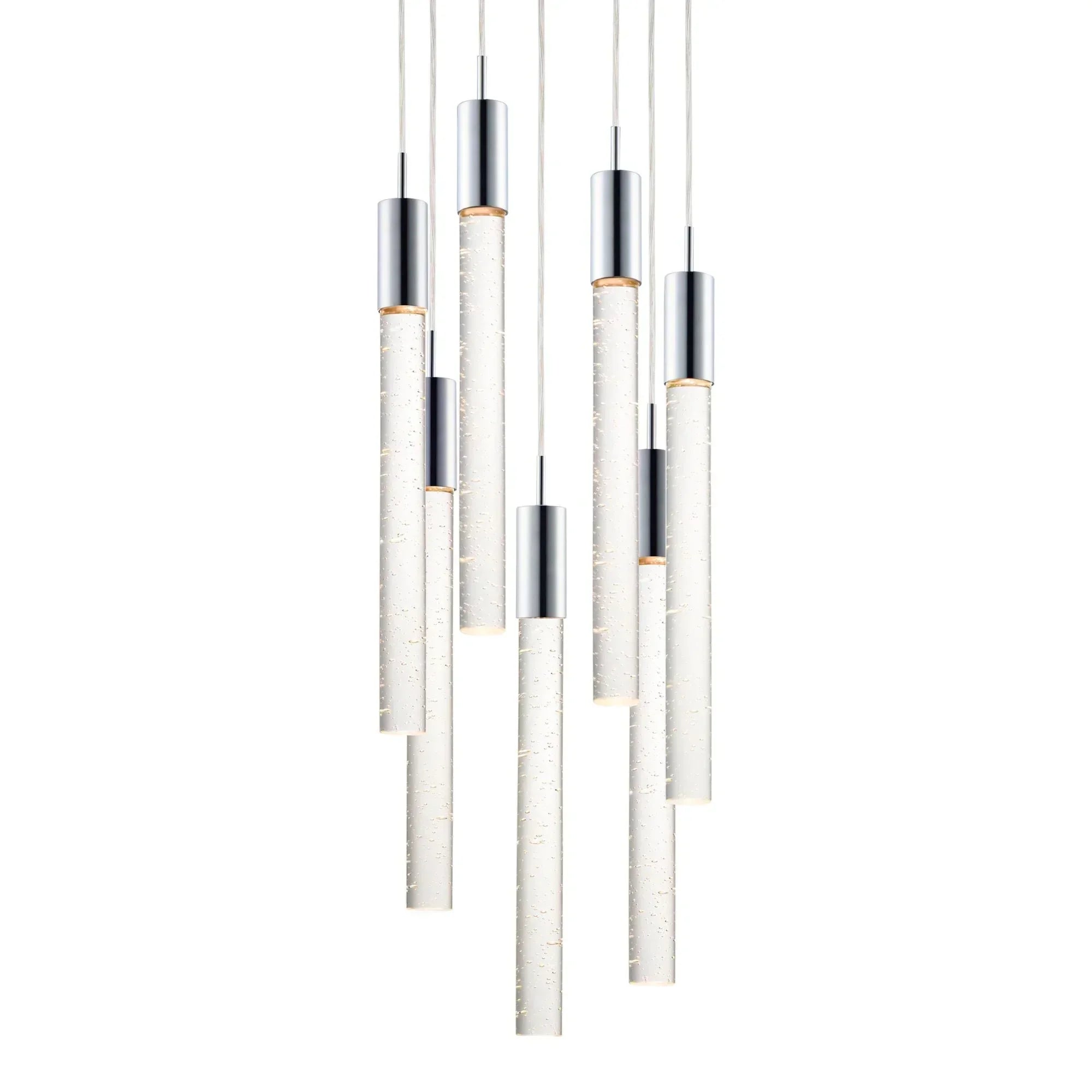Big Fizz 16" 7-Light LED Pendant, Polished Chrome Finish