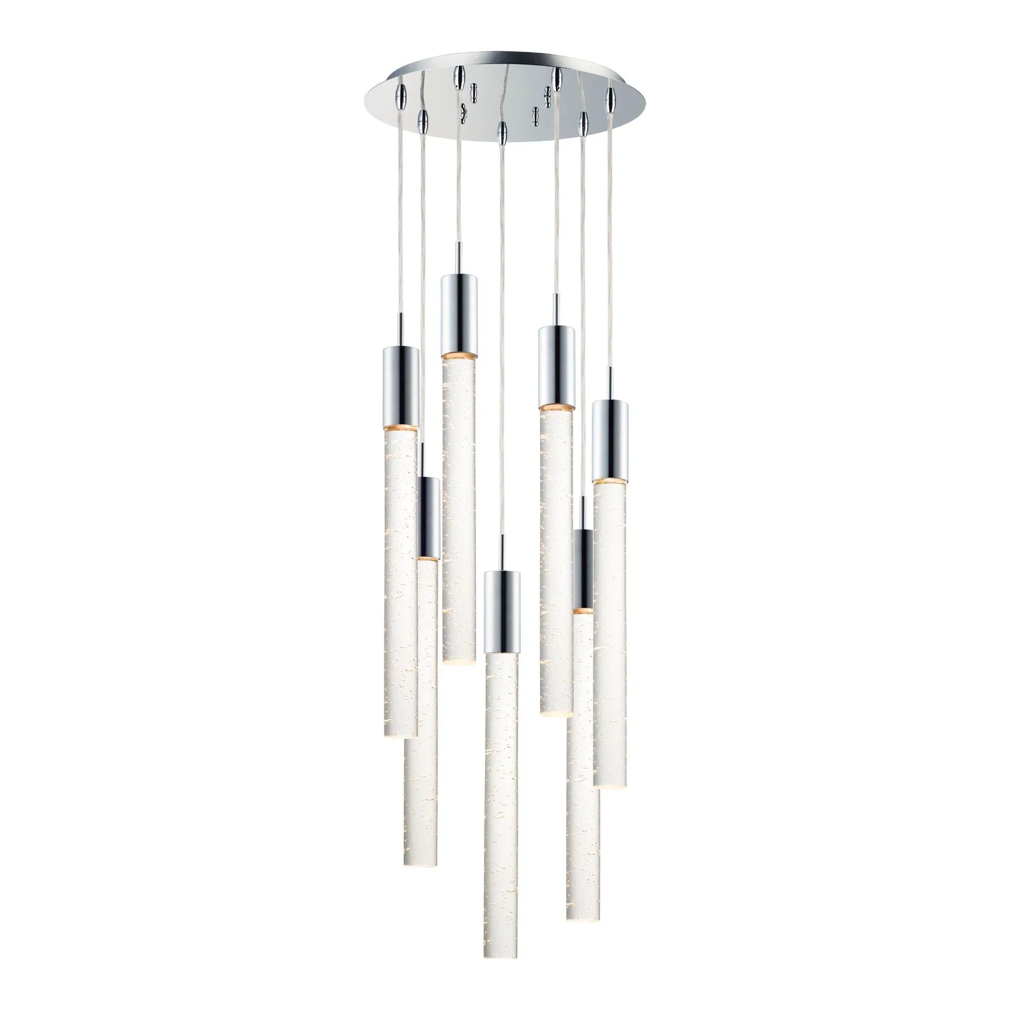 Big Fizz 16" 7-Light LED Pendant, Polished Chrome Finish