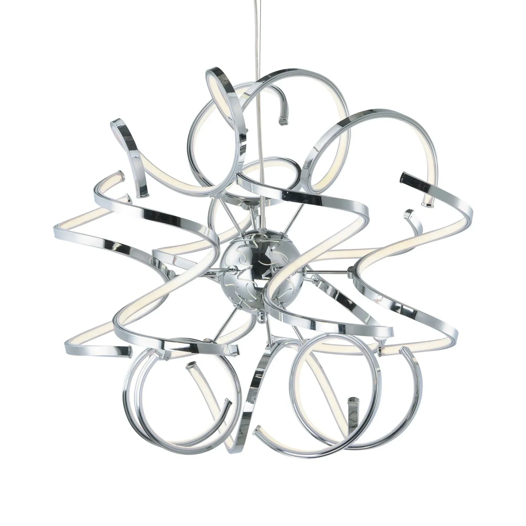 Chaos 24" LED Pendant, Polished Chrome Finish