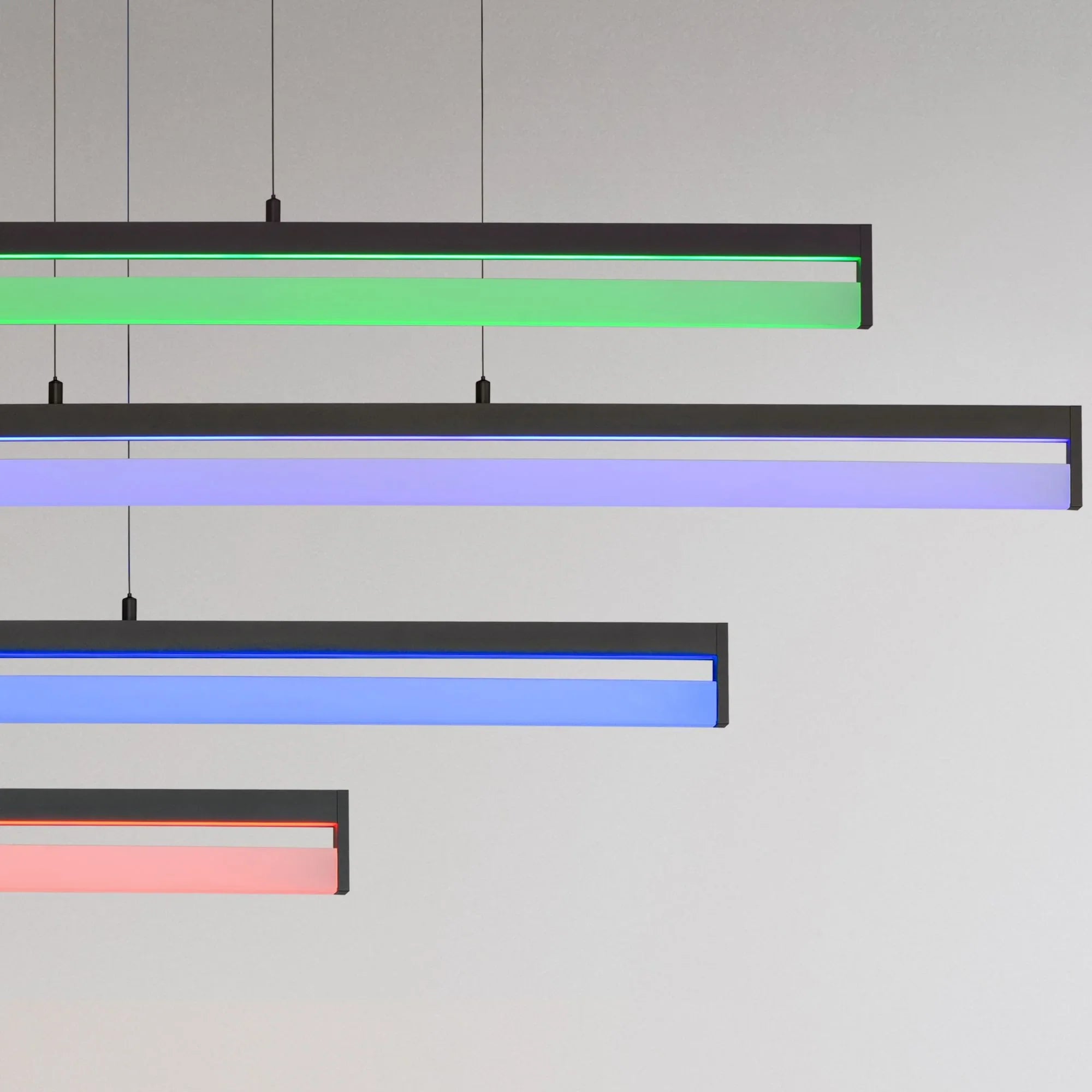Crossbar WiZ 48" LED Linear Pendant, Black Finish