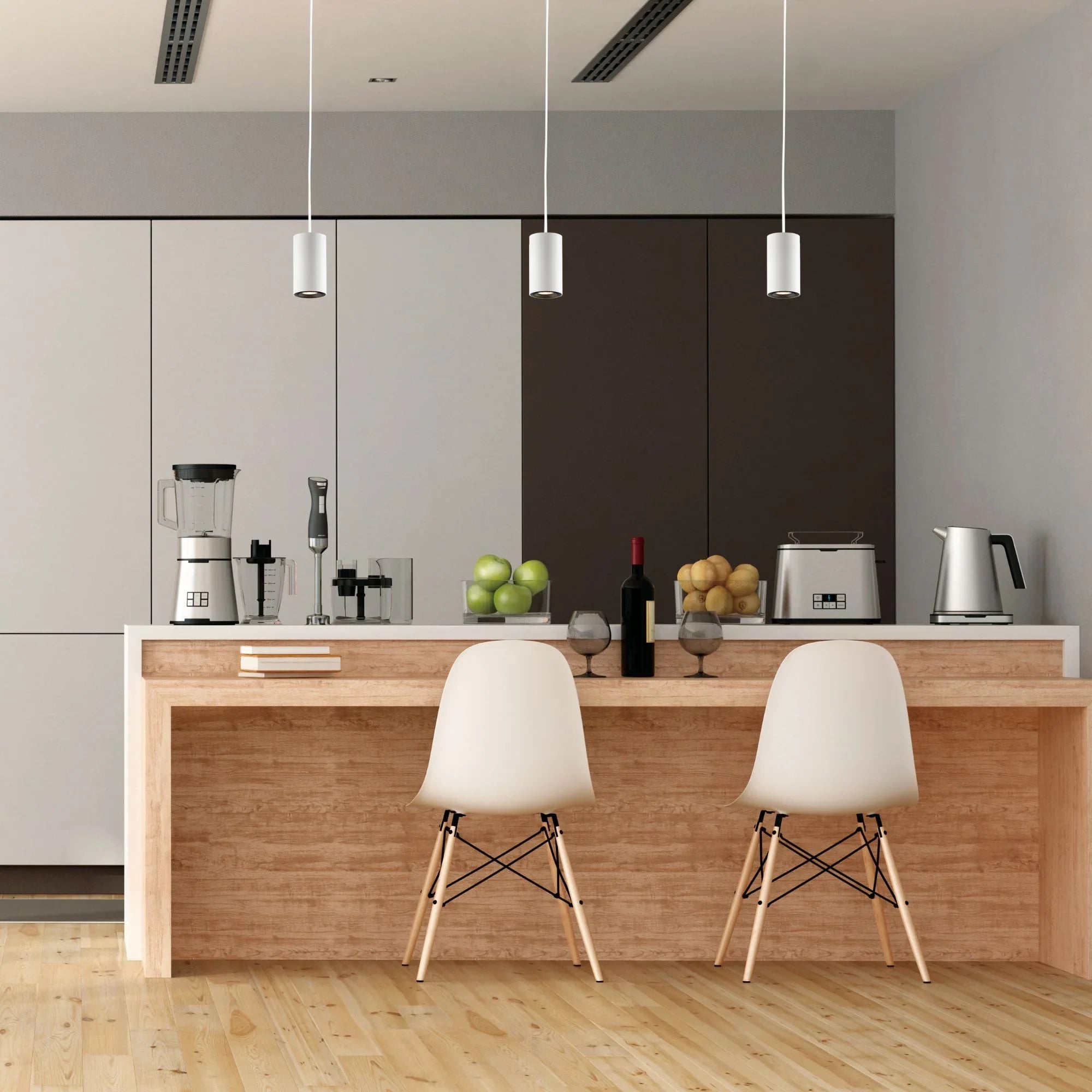 Dwell 6" LED Cylinder Pendant, White Finish